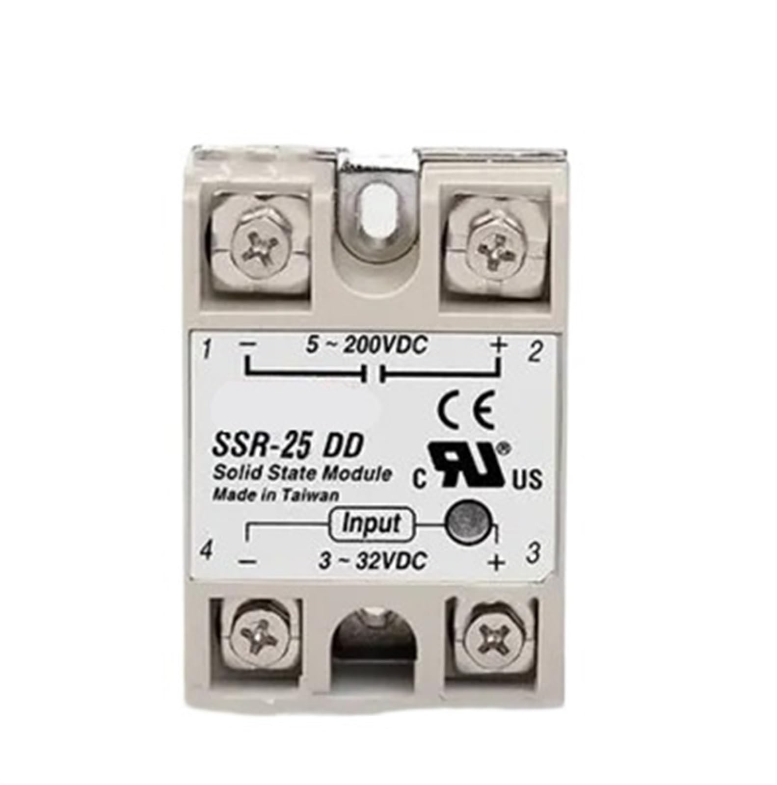 NWPNLXEA 25A Actually SSR-25DD 25A SSR Relay,Input 3-32VDC Output 5-200VDC