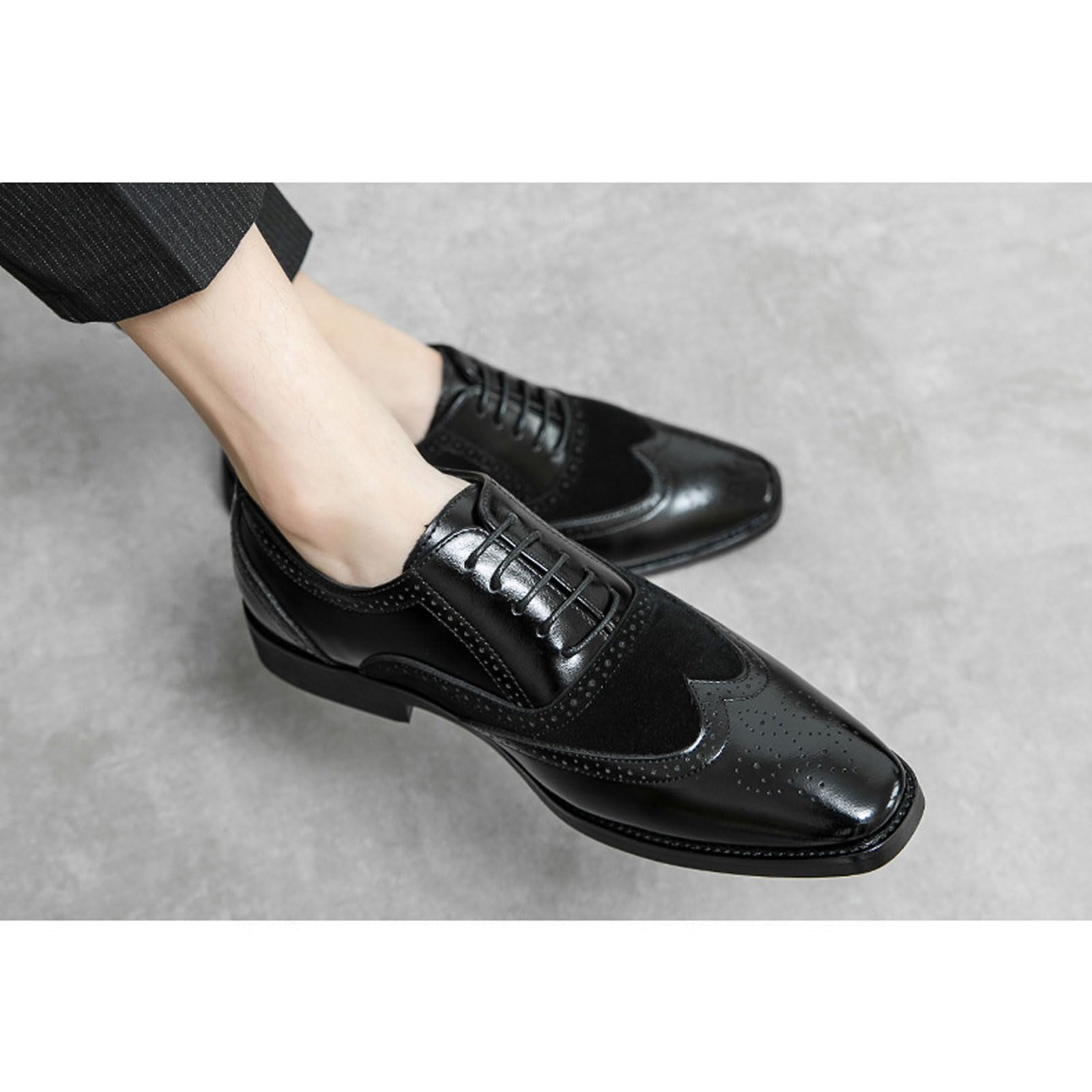 Scarpe da Lavoro retrò da Uomo Comode Classiche Stringate Oxford Brogue
