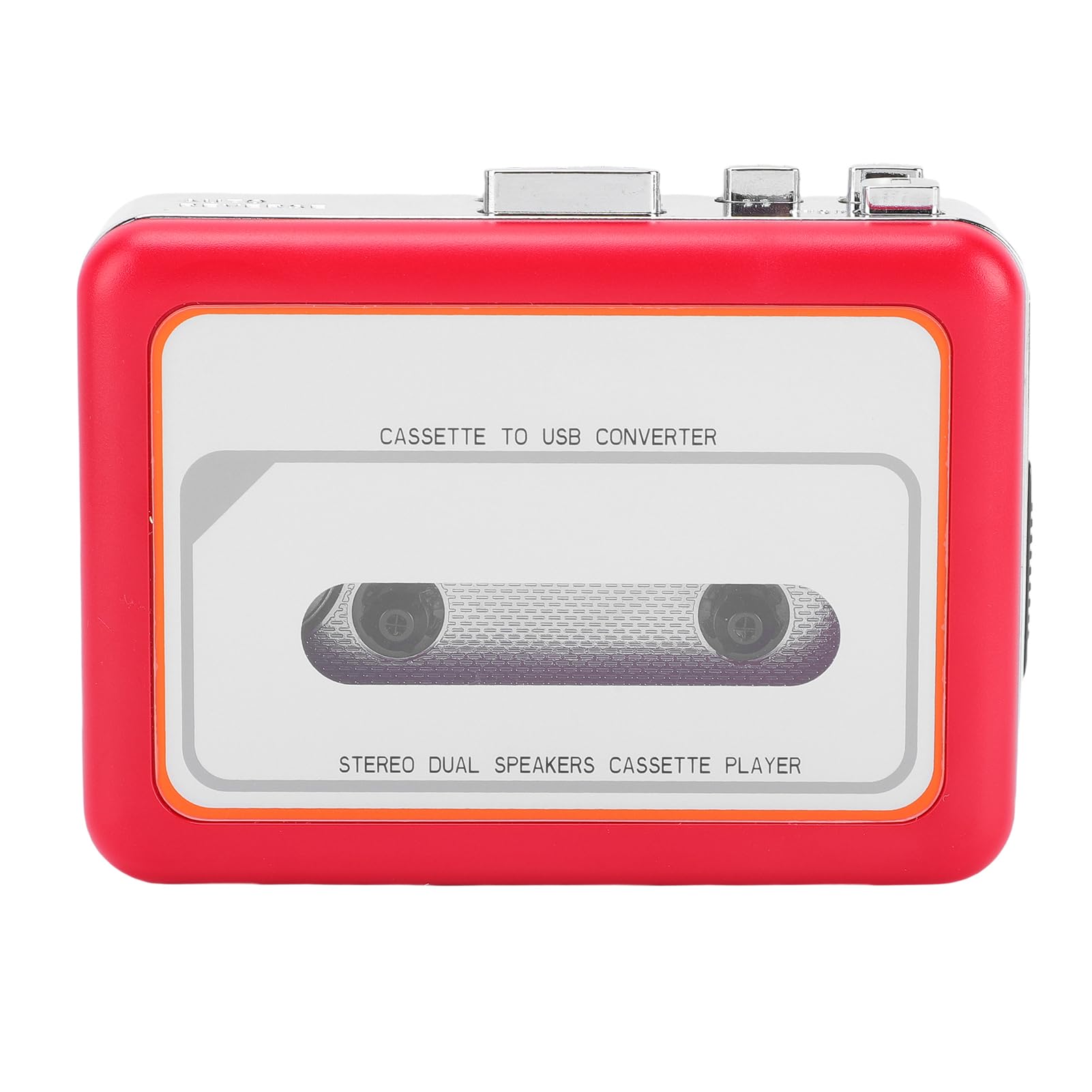 Tosuny Lettore di Cassette, Convertitore Portatile da Cassetta a Digitale, Altoparlante Integrato, Lettore Walk man, Convertitore da Cassetta USB a MP3 con Jack per Cuffie da 3,5 Mm e (rosso)
