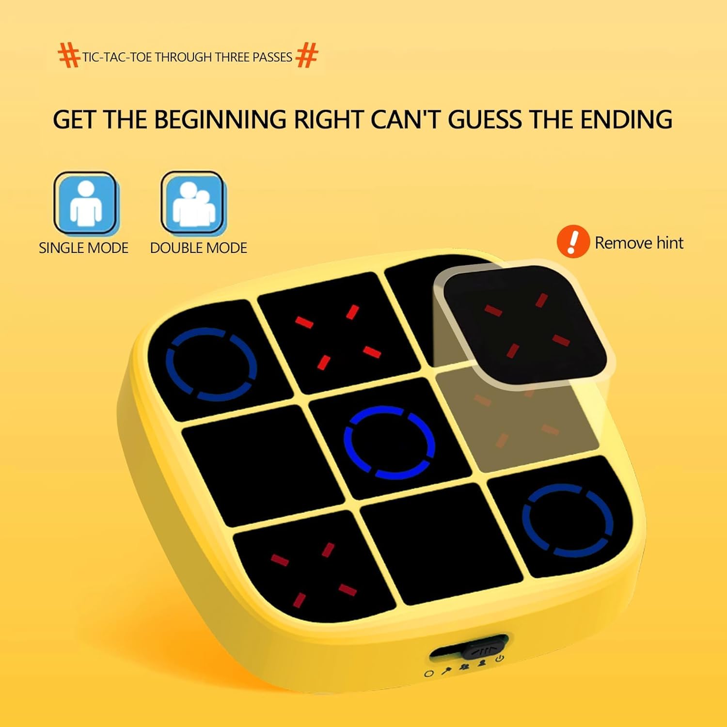 Tic Tac Toe Game, 4-in-1 Handheld Puzzle Machine Memory Training, Portable Pocket Game, Ideal Christmas & Birthday Gifts for Kids Ages 6+ (Cyan)