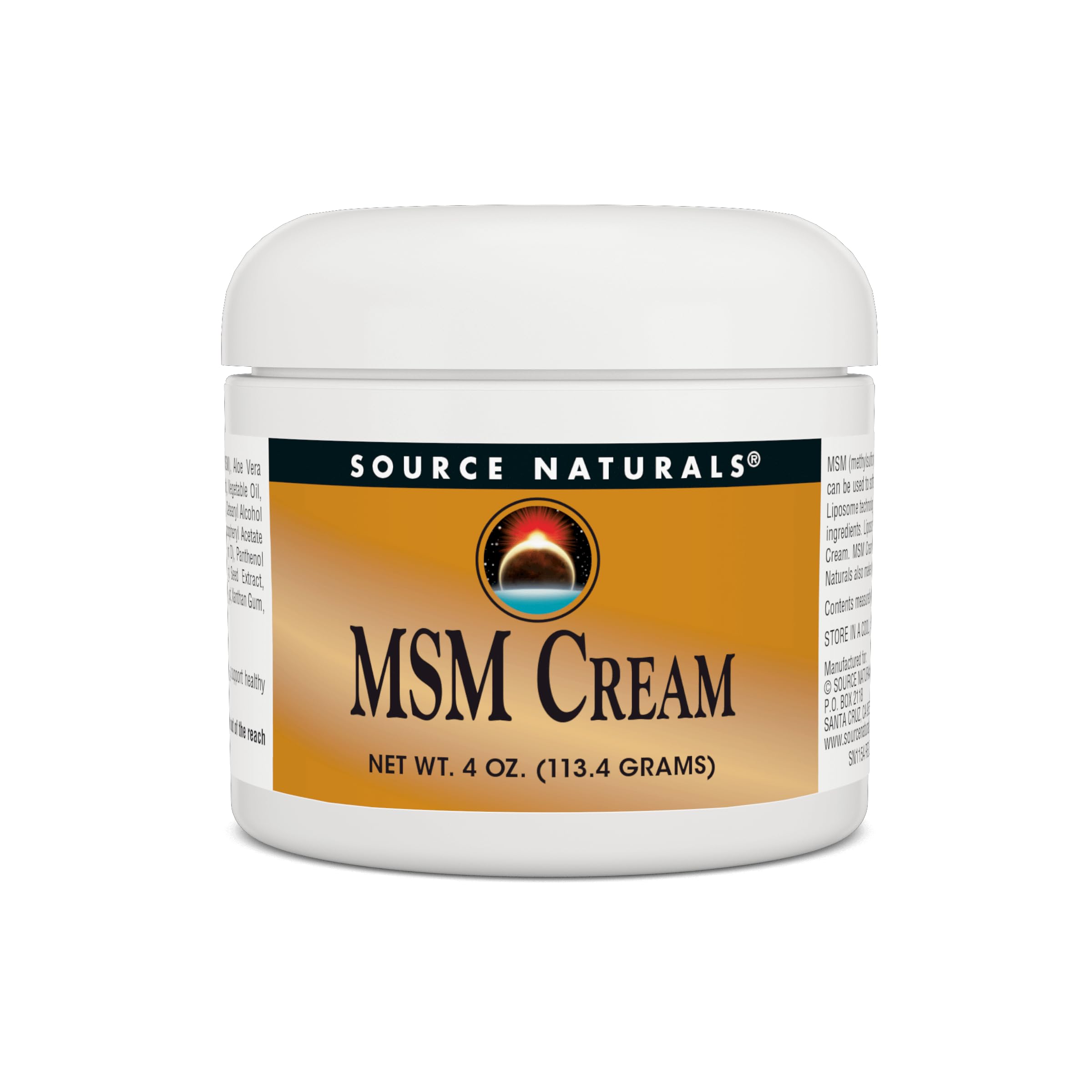 Source Naturals MSM Cream, Advanced Liposomal Delivery, 4 Ounces