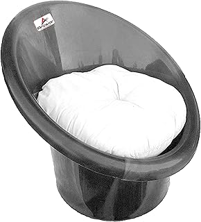 ANJWAR Tub Chairs | ARM Chairs for Home, Living Room/Indoor and Outdoor with Complimentary Cushions (Silver Black, Single) Price In India