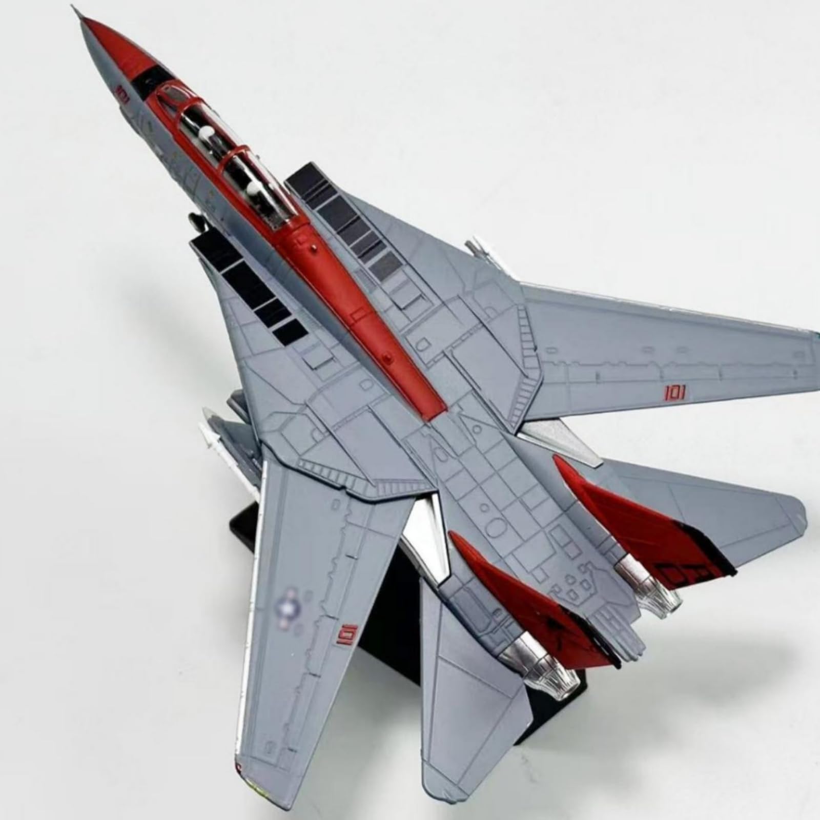 Amagogo Maqueta de Avión de Réplica Exhibición Modelo Aeronave Ornamento Coleccionismo con Estructura Perfilada Tren Fijo y Peana Negra en Aleación de, Rojo