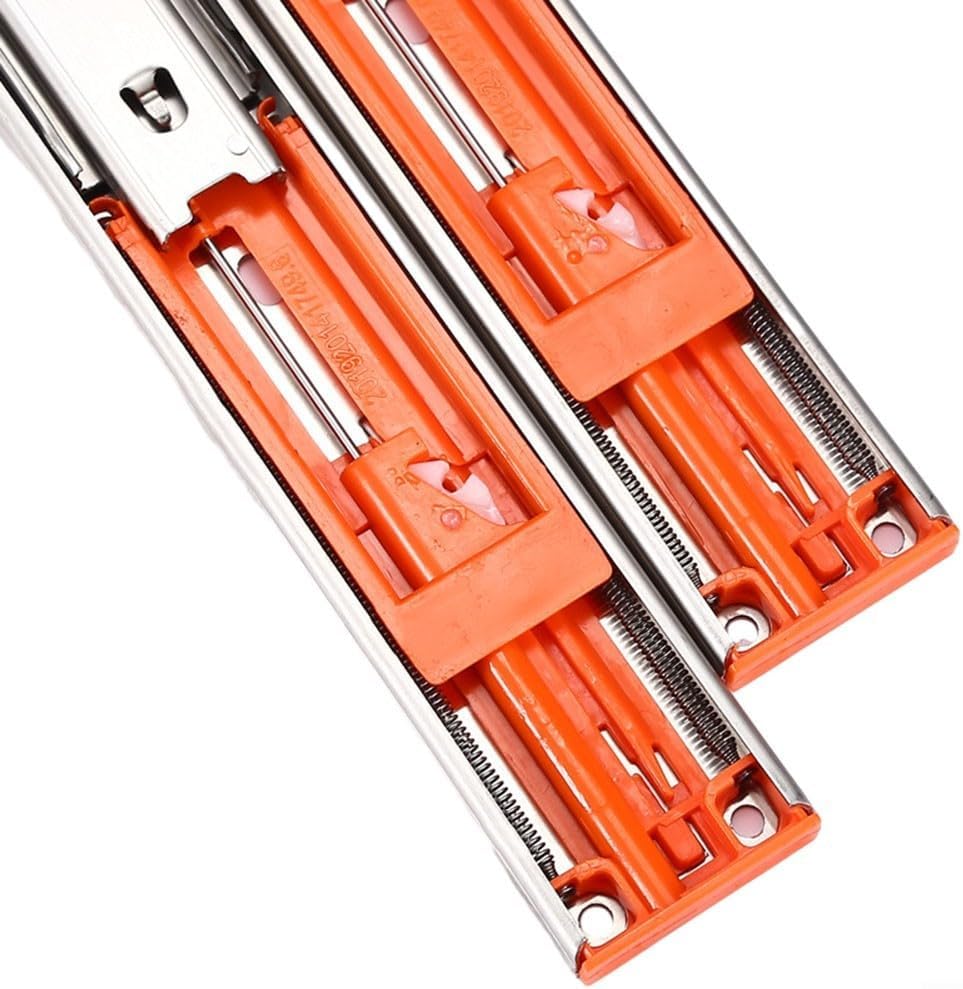 304 Steel Heavy-Duty Hydraulic Damping Drawer Slides, Full-Extension Side- Cabinet Slides with Silent Ball Bearings, 40kg Load Capacity, 10–20 Inch Options(500)