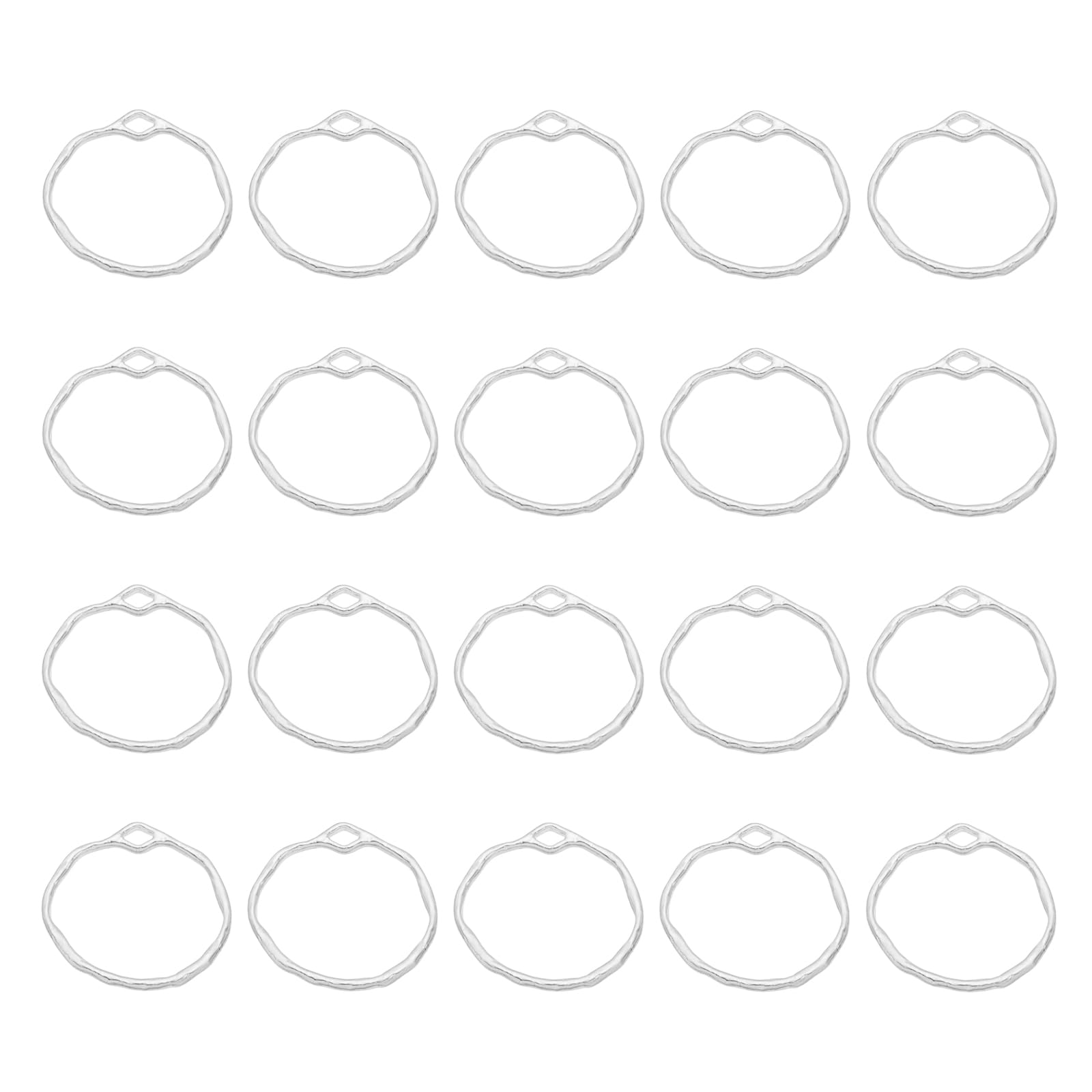 PATIKIL Open Bezels for Resin, 30 Pcs Small Alloy Hollow Circle Open Back Frame Pendants for Craft DIY Making and Crafting, Silver Tone