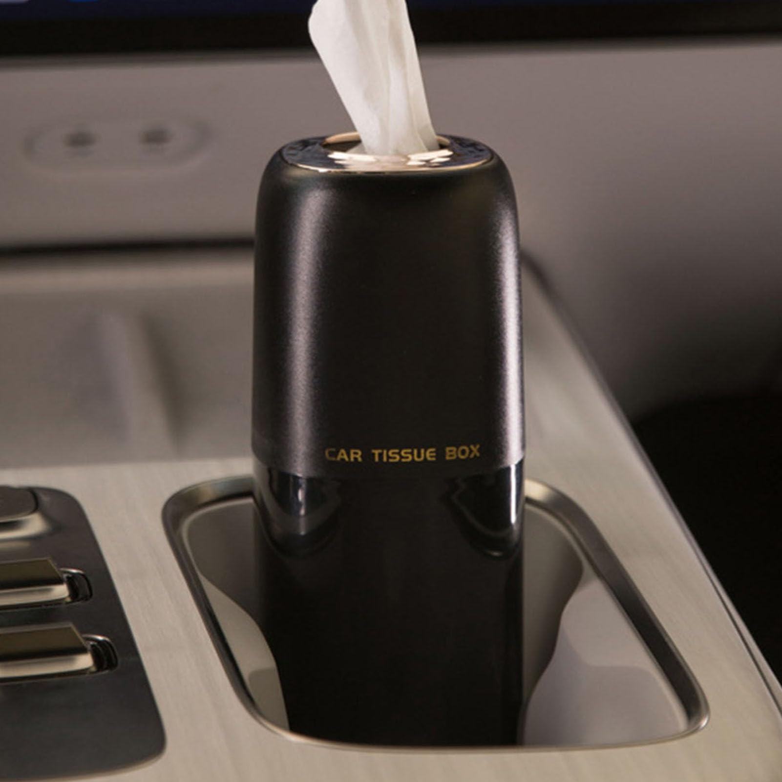 Cilindro de pañuelos de automóvil, contenedor Compacto y Recargable para Viajes, hogar o Uso, Caja de pañuelos de Tubo portátil, portavasos y escritorios de vehículos, 6.69 x