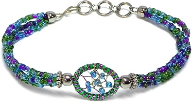Mia Jewel Shop Sparkling Thread Dream Catcher Bracelet Multicolored Seed Beaded Multi Strand - Womens Southwest Fashion Handmade Jewelry Boho Accessories