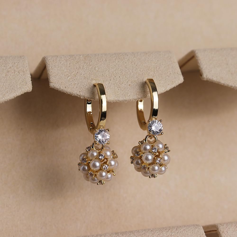 Sonateomber Christmas Tree Dangle Small Gold Hoop Earrings for Women, Cute Sparkly CZ Rhinestone Maple Clover Leaf Drop Earings Thanksgiving Holiday Accessories Fashion Jewelry Gift - Image 4