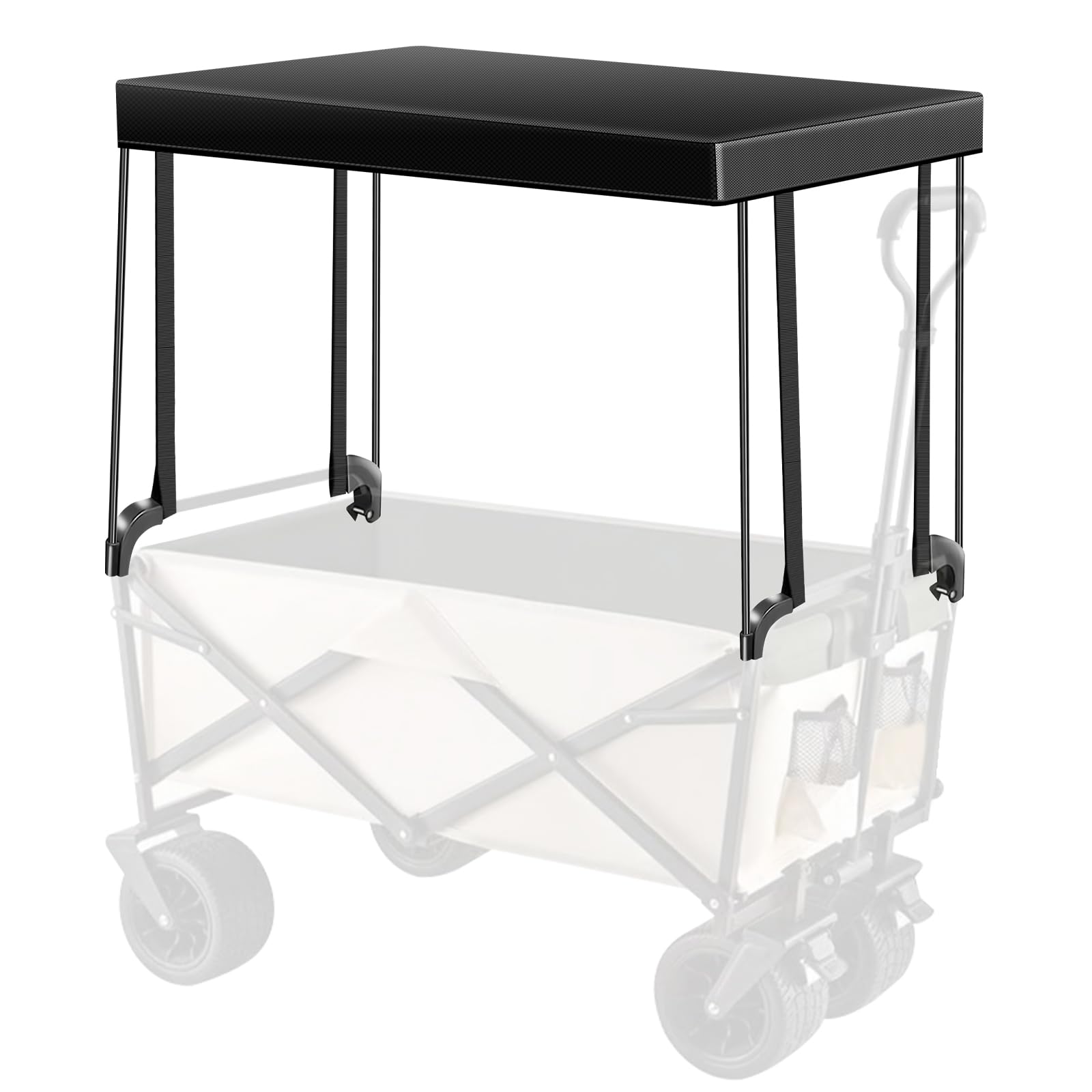 Trolley Roof,Camping Trolley Cart Awning Canopy 90 * 47 * 51cm, Folding Wagon Cover Attachment Sun Shade Cover, Removable Awning Canopy for Camping, Shopping, Picnicking,Fishing (Black)