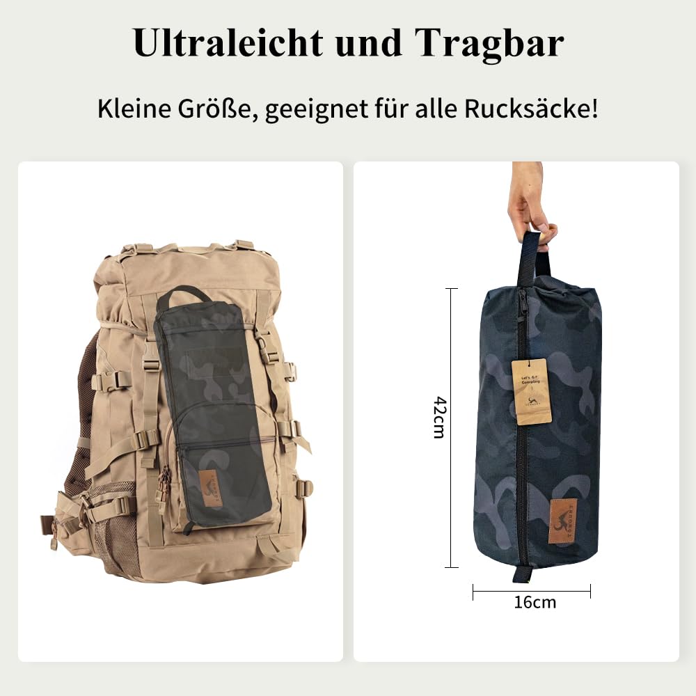TOMOUNT Feldbett Ultraleichtes 190x70cm Camp Klappbett aus Aluminium Kompaktes Campingliege einfach zu Bauen belastbare Campingbett für Zelten, Outdoor Wanderung, Reisen, Strand - Tarnschwarz
