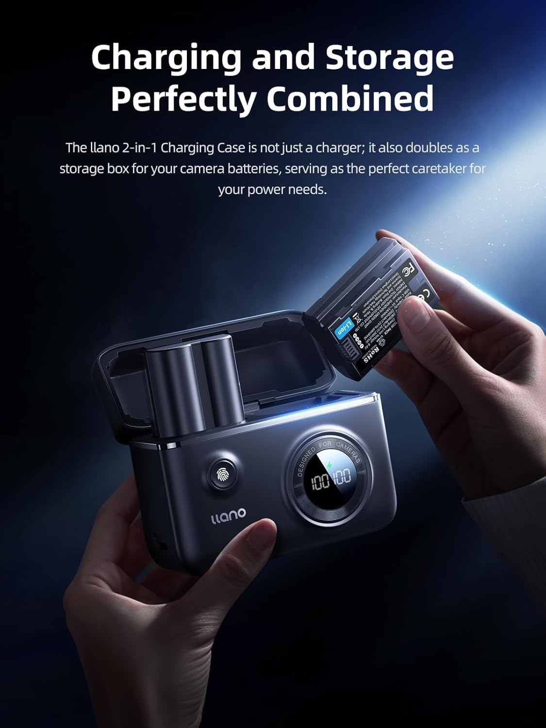 llano 2-Pack NP-W235 USB-C Batteries and 18W Fast Charger Set for Fujifilm GFX100RF, X-T5, X-T4, VG-XT4, X-S20, GFX100S, GFX50S II, X-H2S, X-H2, 2400mAh High Capacity, 2-Slot, Smart Digital Display - Image 7