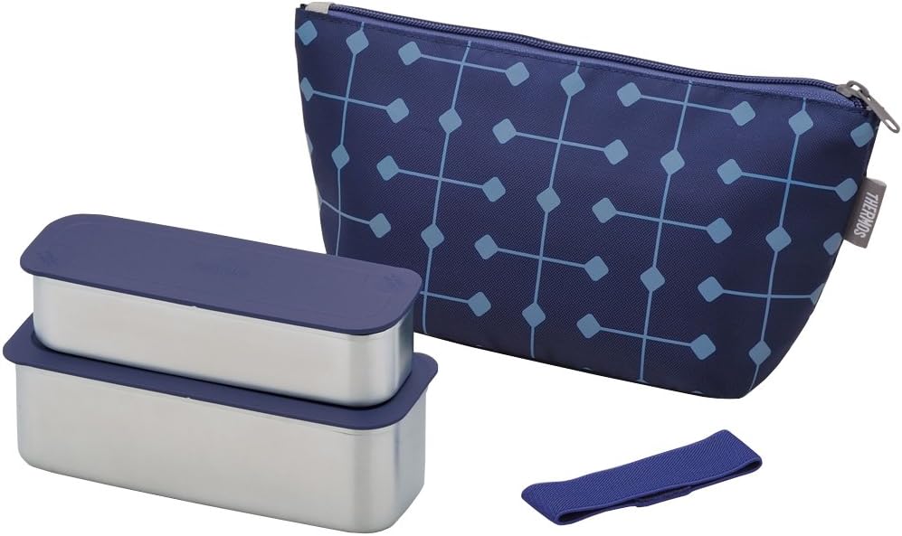 THERMOS Fresh Lunch Box 2-stage 635ml Navy DSA-601W NVY (Japan Import) by TWR