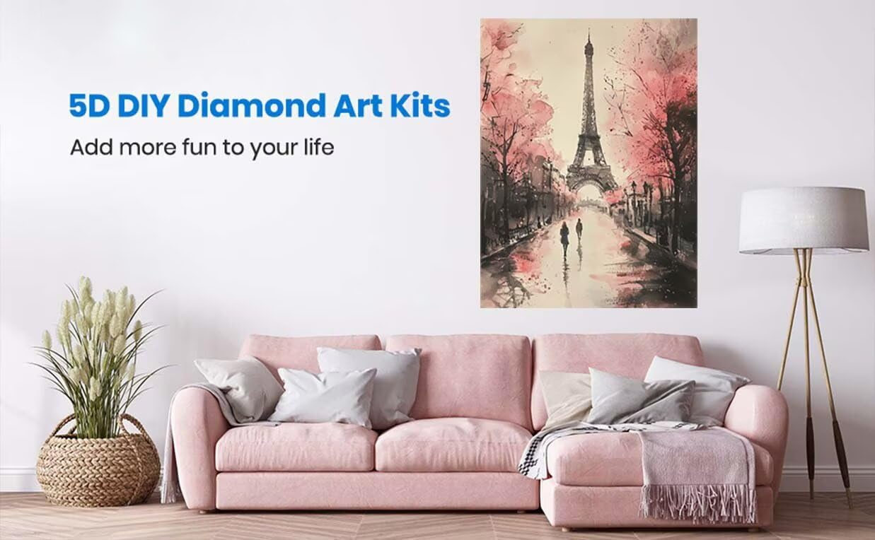 5D Śliwka Kwiat Śliwki Zestaw do Malowania, DIY Żelazna Wieża Pełne zestawy Diamentowa Sztuka, Diamentowe Zestawy Sztuki Rhinestone Ścieg krzyżykowy Kryształ Malarstwo Dorośli, Zestaw rzemieślniczy