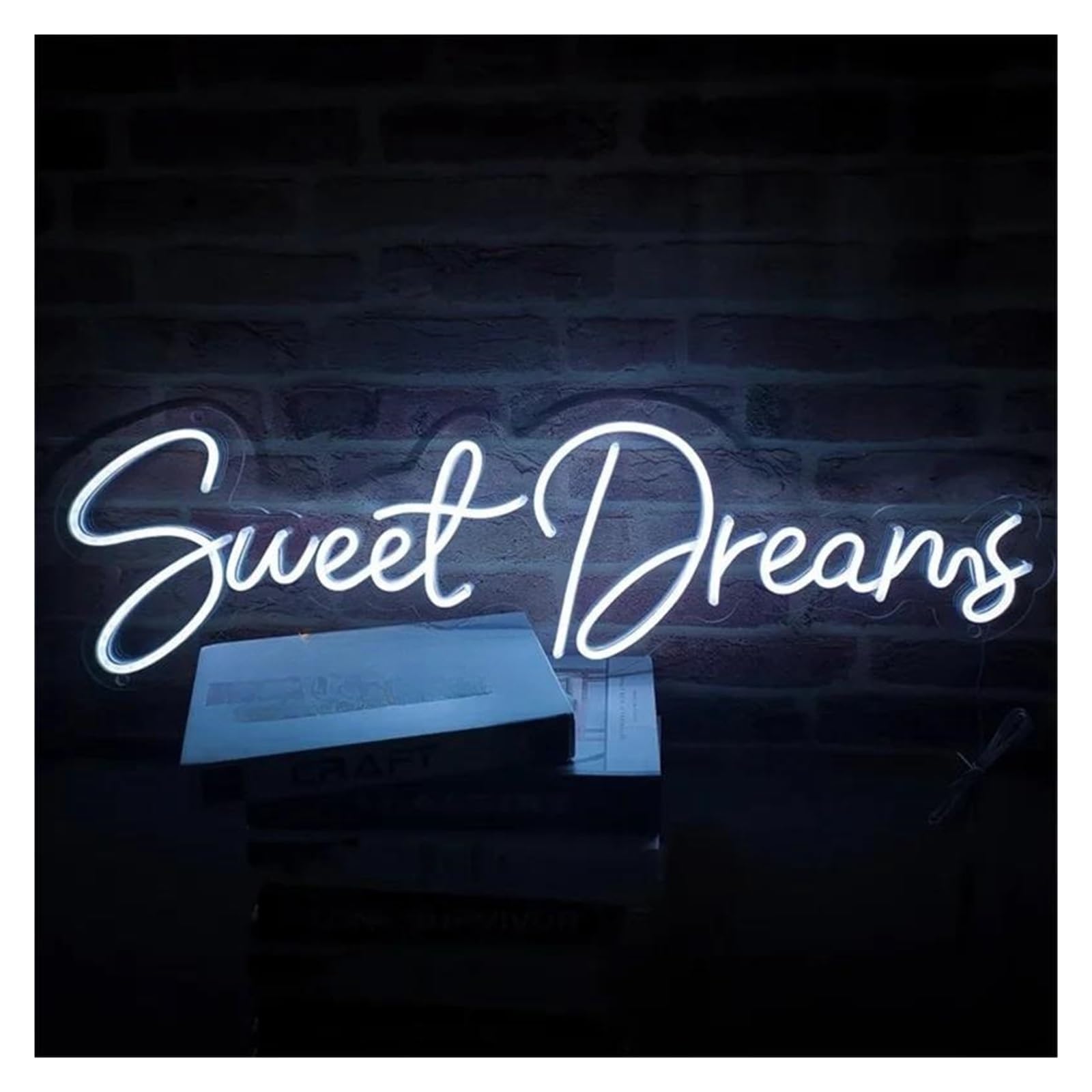 Gamer Glas Neon Licht ， Neonschild „Sweet Dreams“ for Wanddekoration, LED-Lichtbuchstabe, Schlafzimmer, Zimmer, Hochzeitsfeier, Bar, Club, Hochzeit, beleuchtete Lampe, 45 cm x 15 cm
