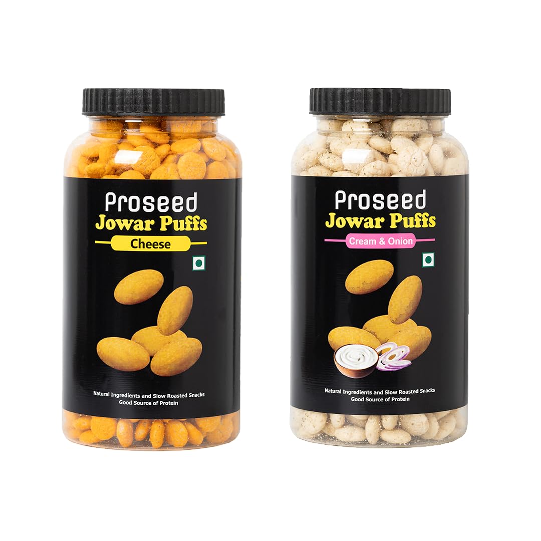 Proseed Jowar Puffs Cheese & Cream n Onion, 150g x 2 Healthy No Trans-Fat | (150 Grams X Pack of 2) (B0CF93FHVS) Amazon Price History, Amazon Price Tracker