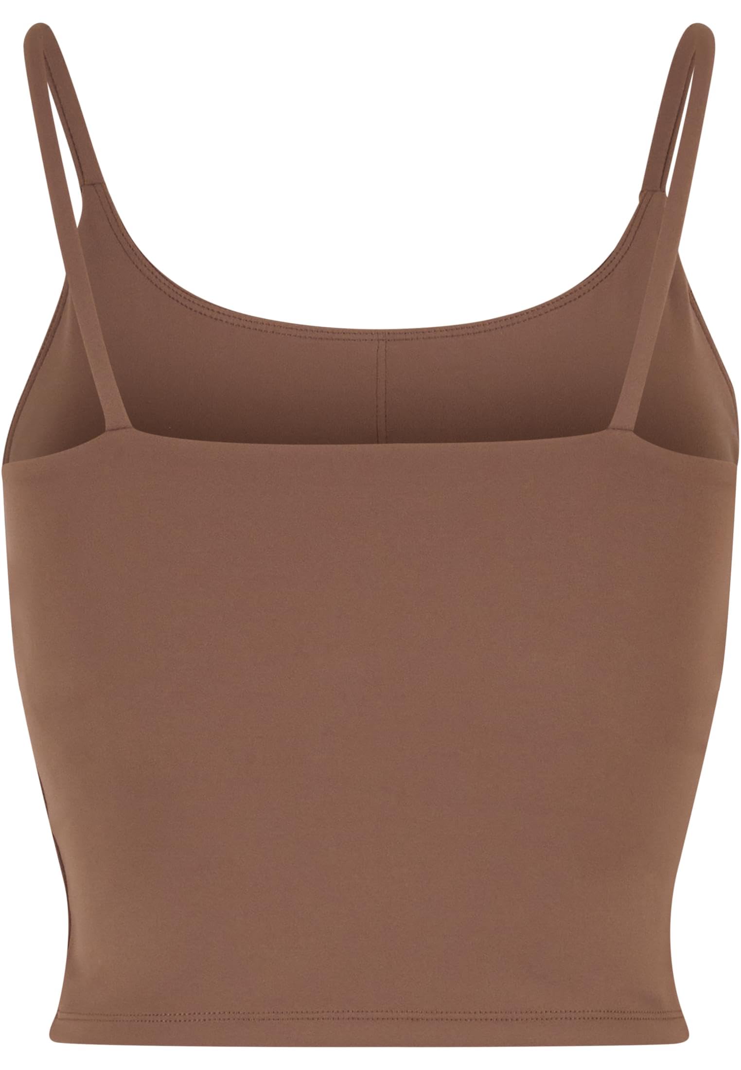 Urban Classics Damski sportowy biustonosz damski, regulowany top sportowy z wbudowanymi miseczkami i ramiączkami do spaghetti, rozmiary XS-XL, Mocca Brown, S