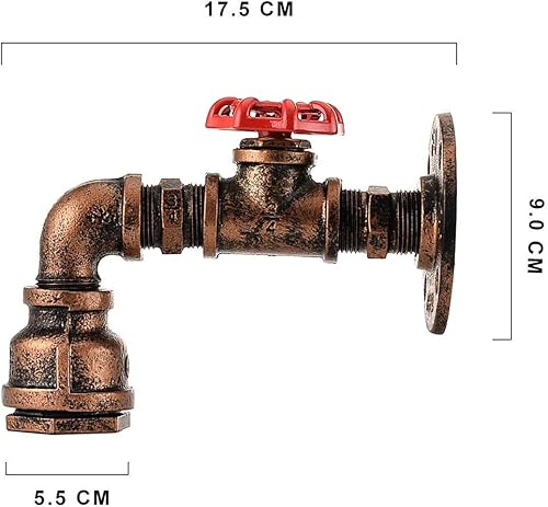 Miniatura 3 de Kawell Lámparas de pared vintage industriales retro lámpara de pared creativa tubo de agua lámpara de pared hierro arte E26 60W Max para dormitorio,