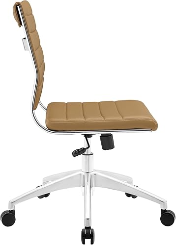 Miniatura 3 de LexMod Jive silla de oficina ejecutiva acanalada respaldo alto, Poliuretano, Bronceado