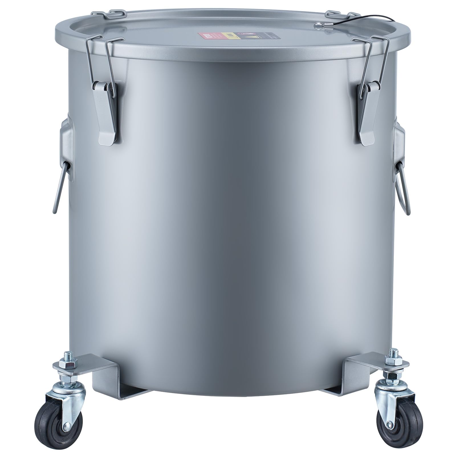 VEVOR Collecte Huile et Graisse Usagées sur Roulettes, 37,8 L, Fut de Récupération d'Huile pour Friteuse en Acier au Carbone, Récipient d'Huile avec Couvercle, Pinces de Verrouillage, Sac Filtrant