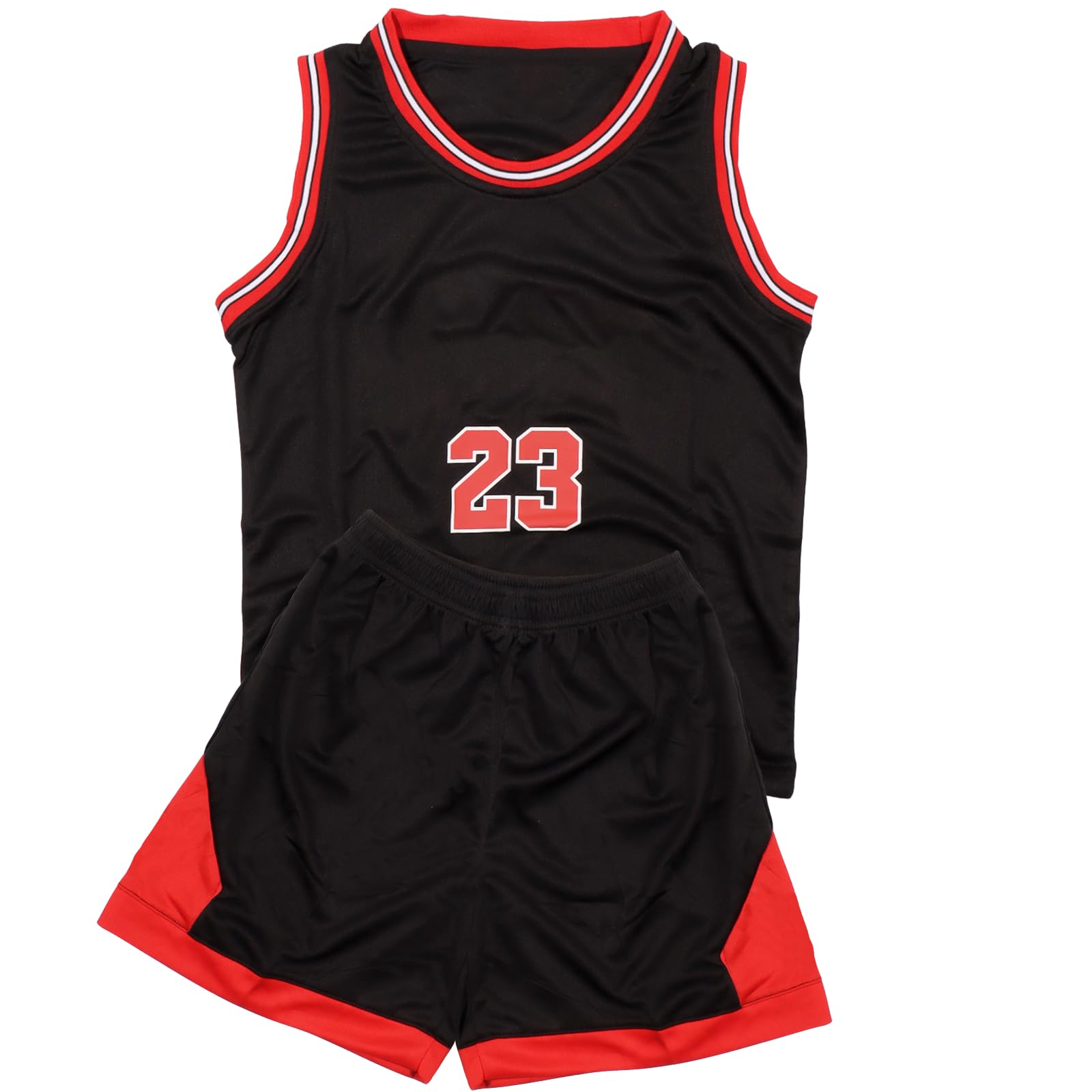 DaceStar Basketball Trikot Kinder 2 Stücke Jungen Mädchen Training Trikot Mode Basketball Kleidung Jersey T-Shirt + Shorts L