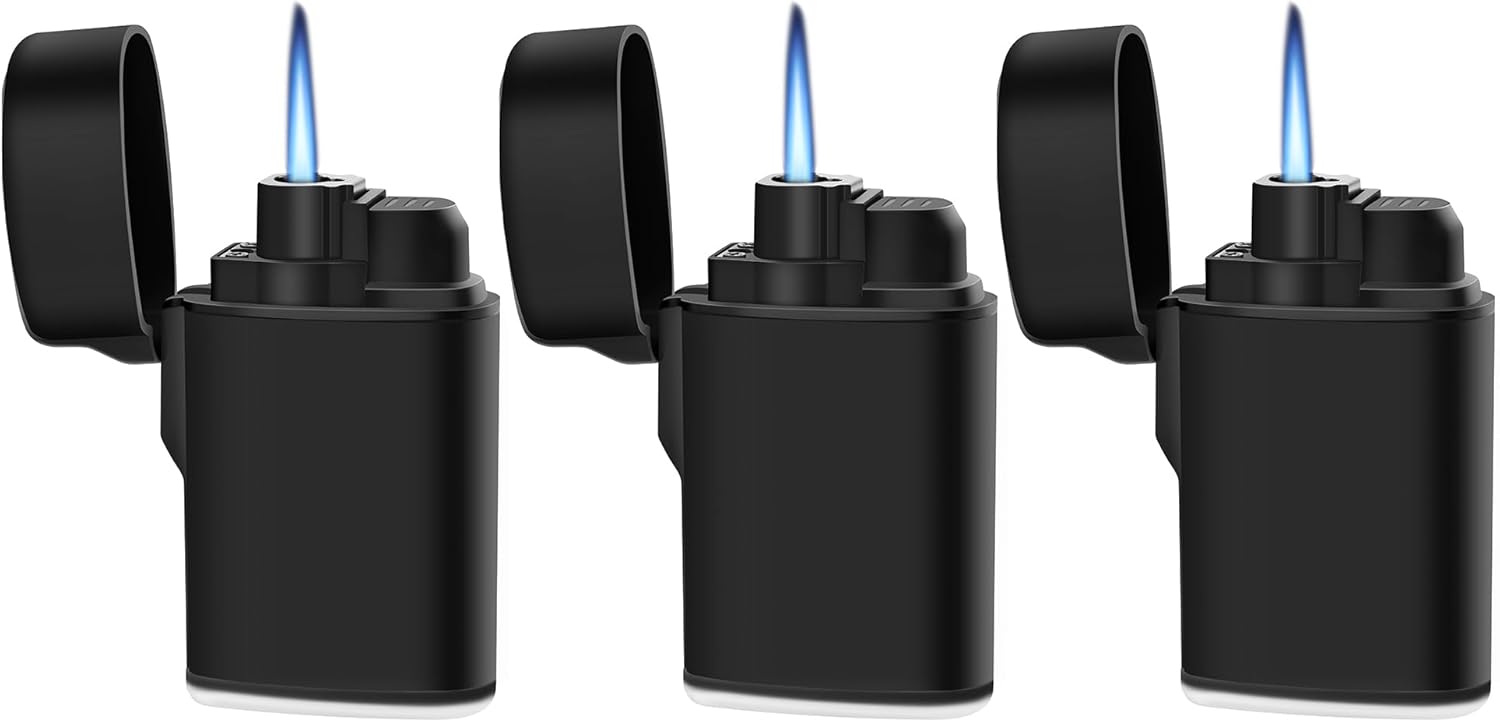 Navpeak Mini Torch Lighter Windproof Jet Flame Butane Refillable Pocket Lighter for Candles, Camping, Fireplaces, Gas Stove, BBQ & Survival Gear, Pack 3, Black Color (Butane not Included) Navpeak Mini Torch Lighter Windproof Jet Flame Butane Refillable Pocket Lighter for Candles, Camping, Fireplaces, Gas Stove, BBQ & Survival Gear, Pack 3, Black Color (Butane not Included)