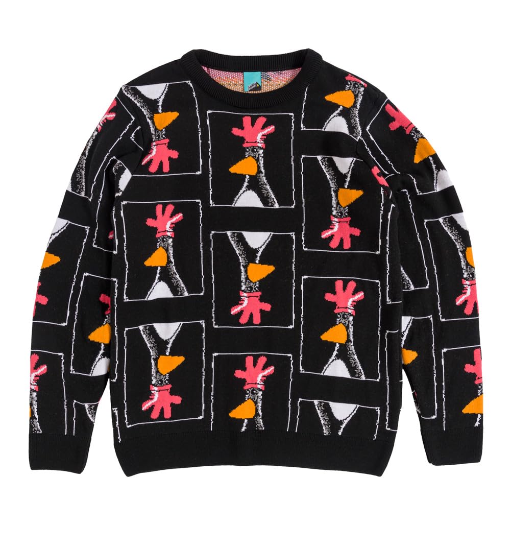 TruffleShuffle Wallace and Gromit Feathers McGraw Knitted Jumper Black