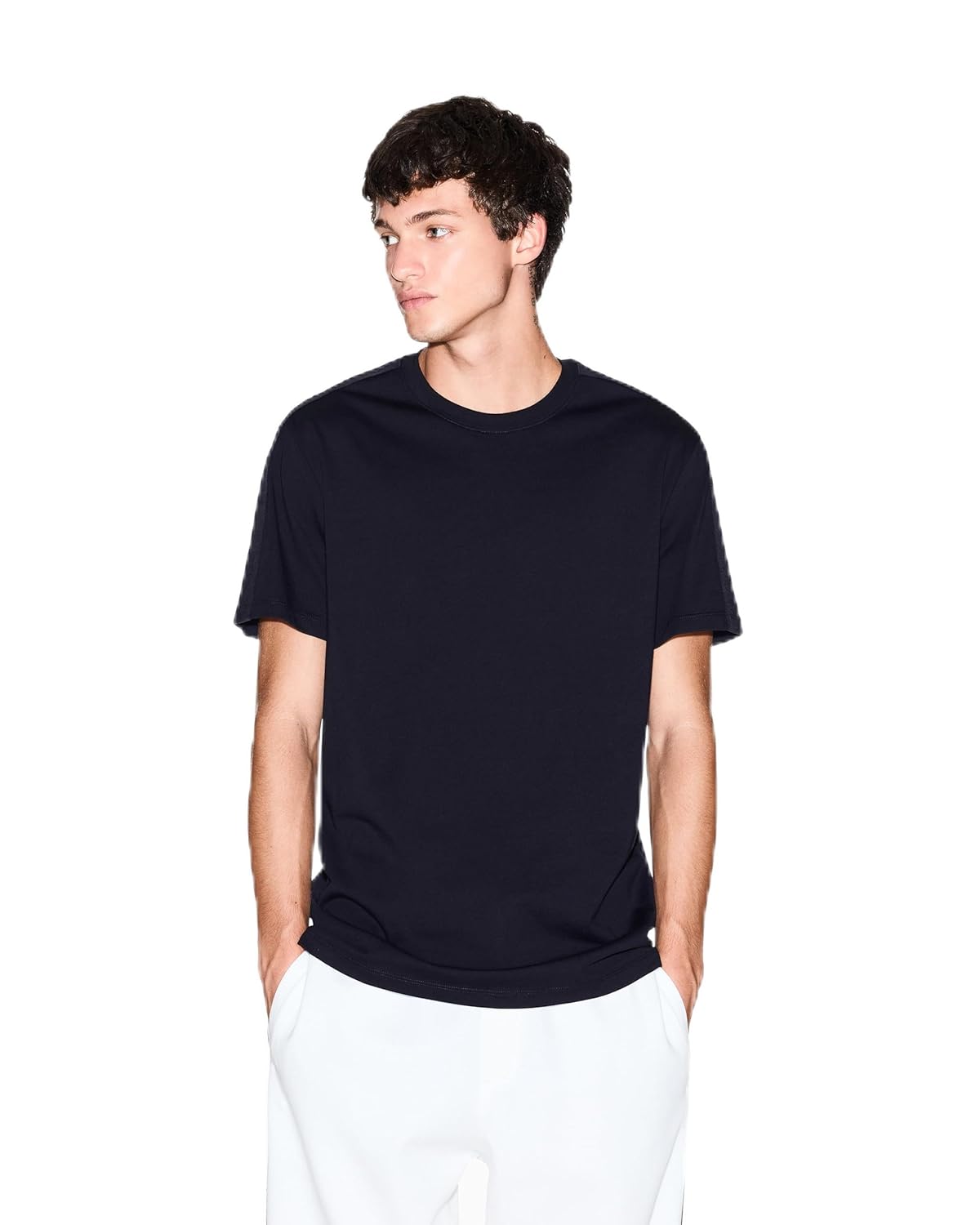 Armani Exchange Mens Logo Tape Cotton Tee