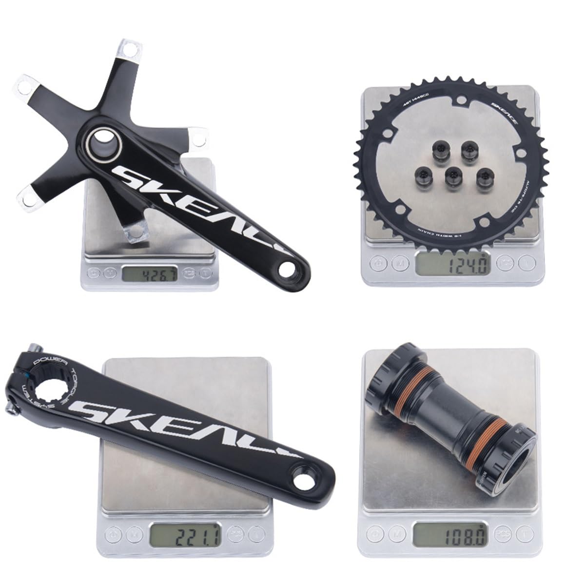 165mm Ciclismo su Pista Guarnitura Guarnitura Lega di Alluminio 49T Integrate Cave Guarnitura con BB