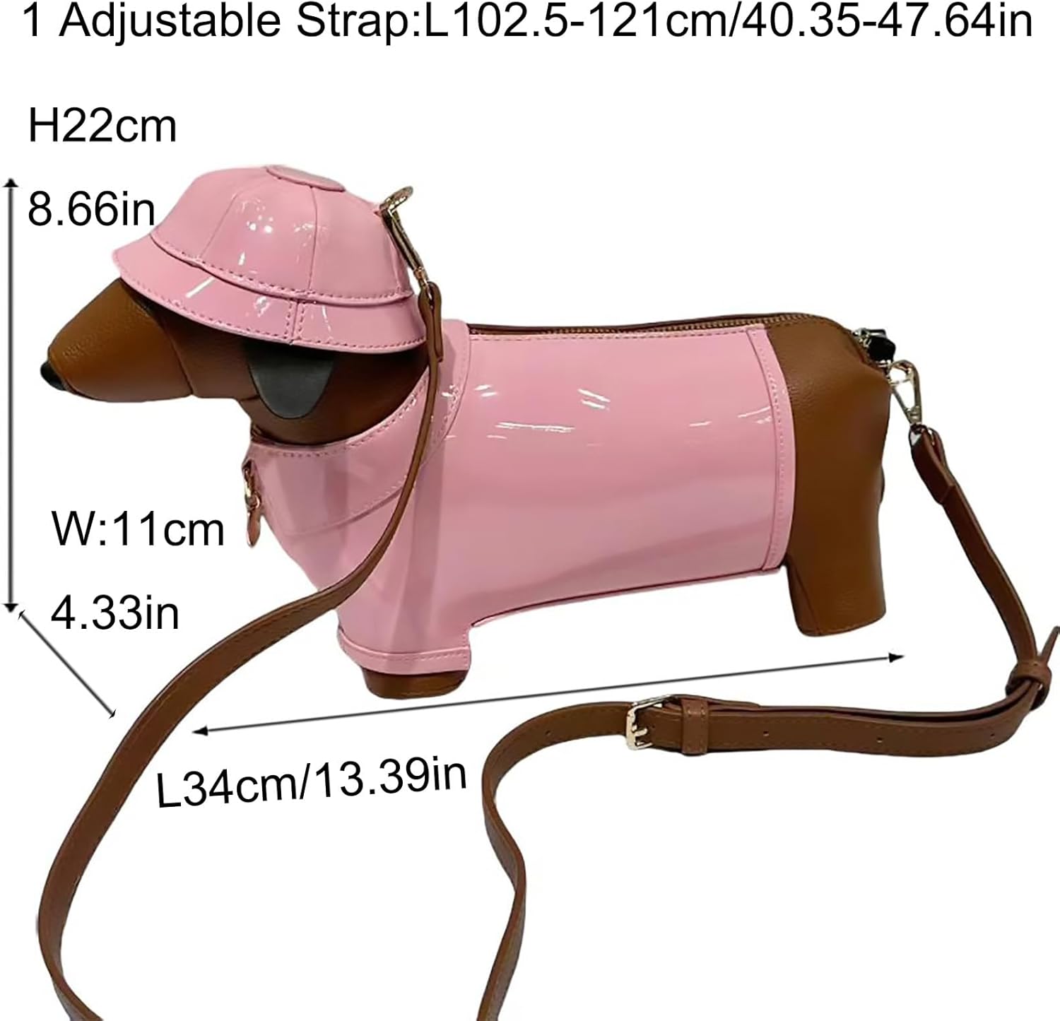 Women PU Leather Unique Novelty Crossbody Shoulder Bag Handbag Cute Dog Shaped Purse