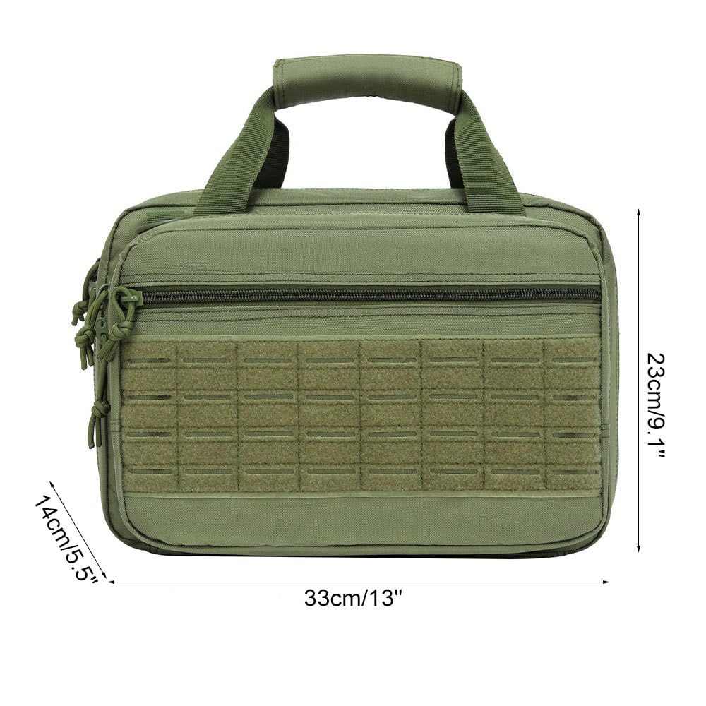 DONGKER Bolsa para Armas, 5 Compartimentos Separados, Funda de Transporte para Pistola con Correa de Hombro Ajustable y asa de Palo mágico para Campo de Tiro de Caza al Aire Libre.