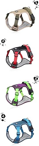 Miniatura 12 de SEVENPENCE Arnés reflectante ajustable para perros medianos y grandes, chaleco para mascotas sin tirones, de fácil control (caqui, XL)
