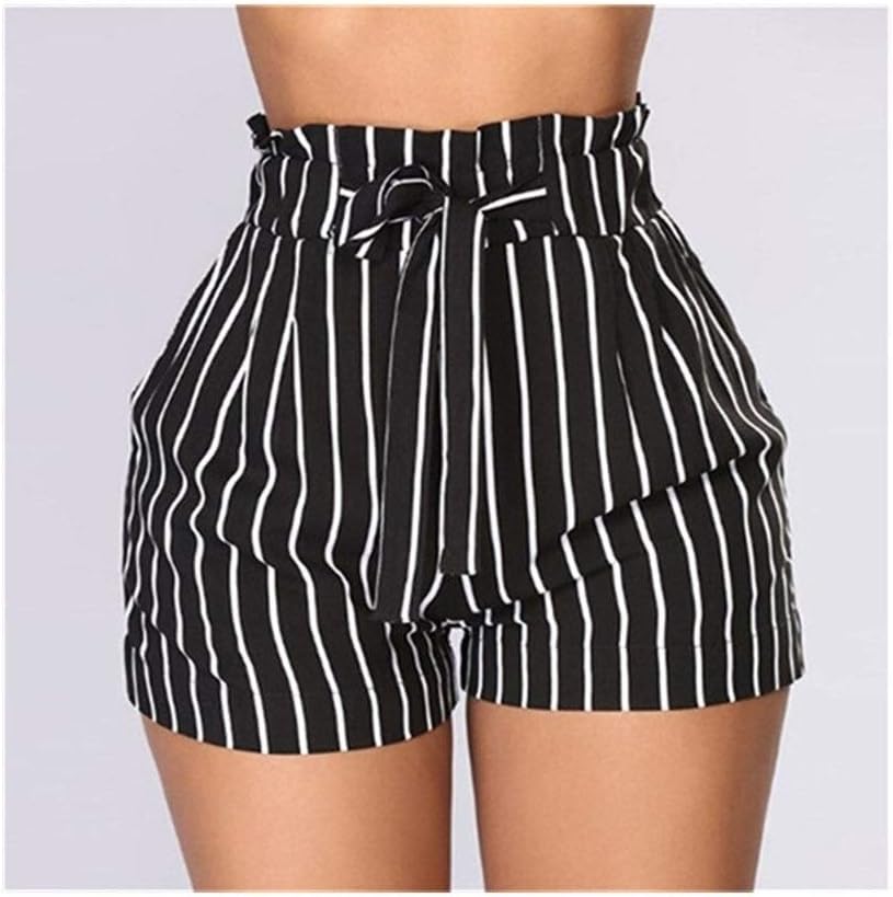 High waisted striped shorts Clearance