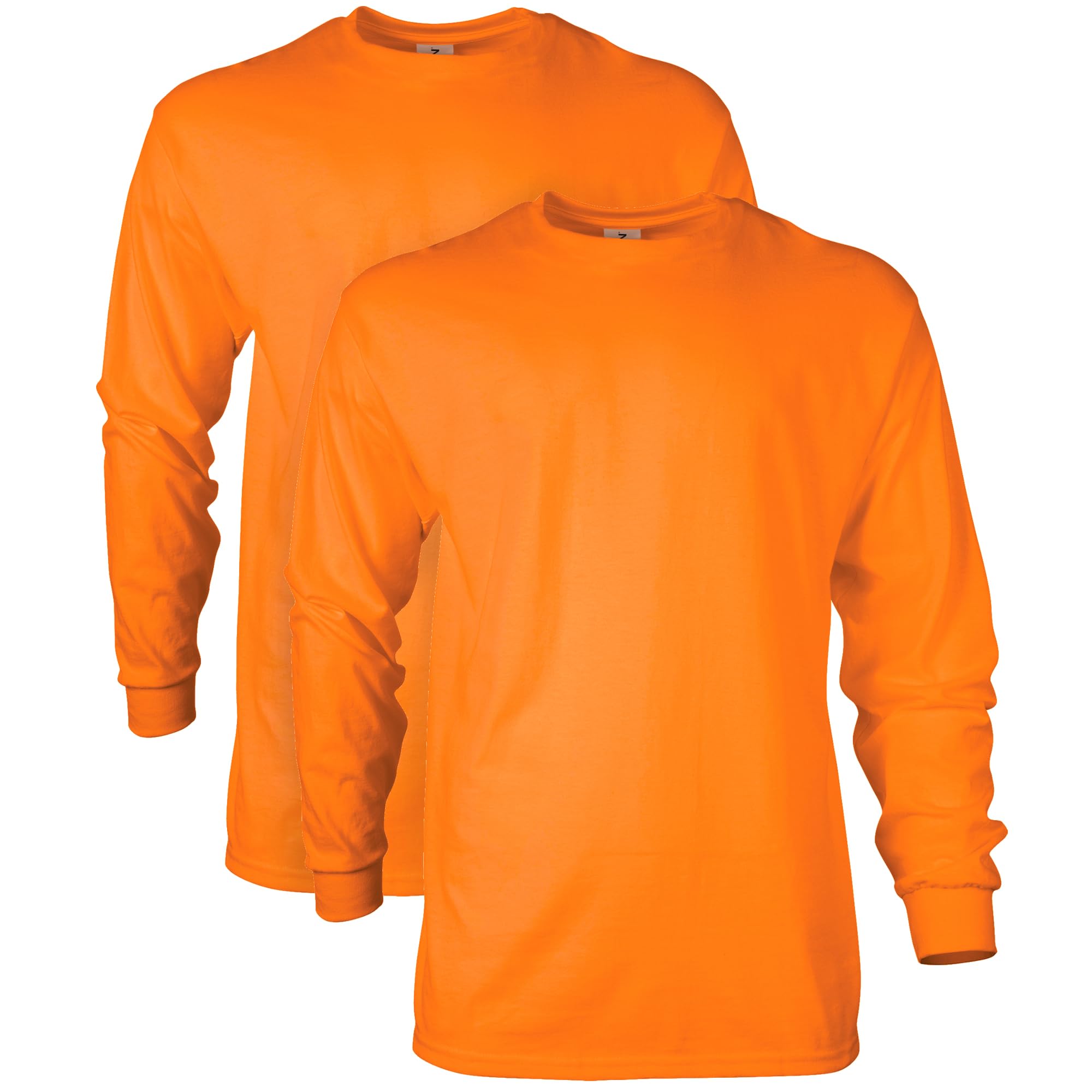 Gildan Men's Safety Orange (2-Pack) Unisex's Ultra Cotton Long Sleeve T-Shirt, Style G2400, Multipack, 3XL (Pack Of 2)