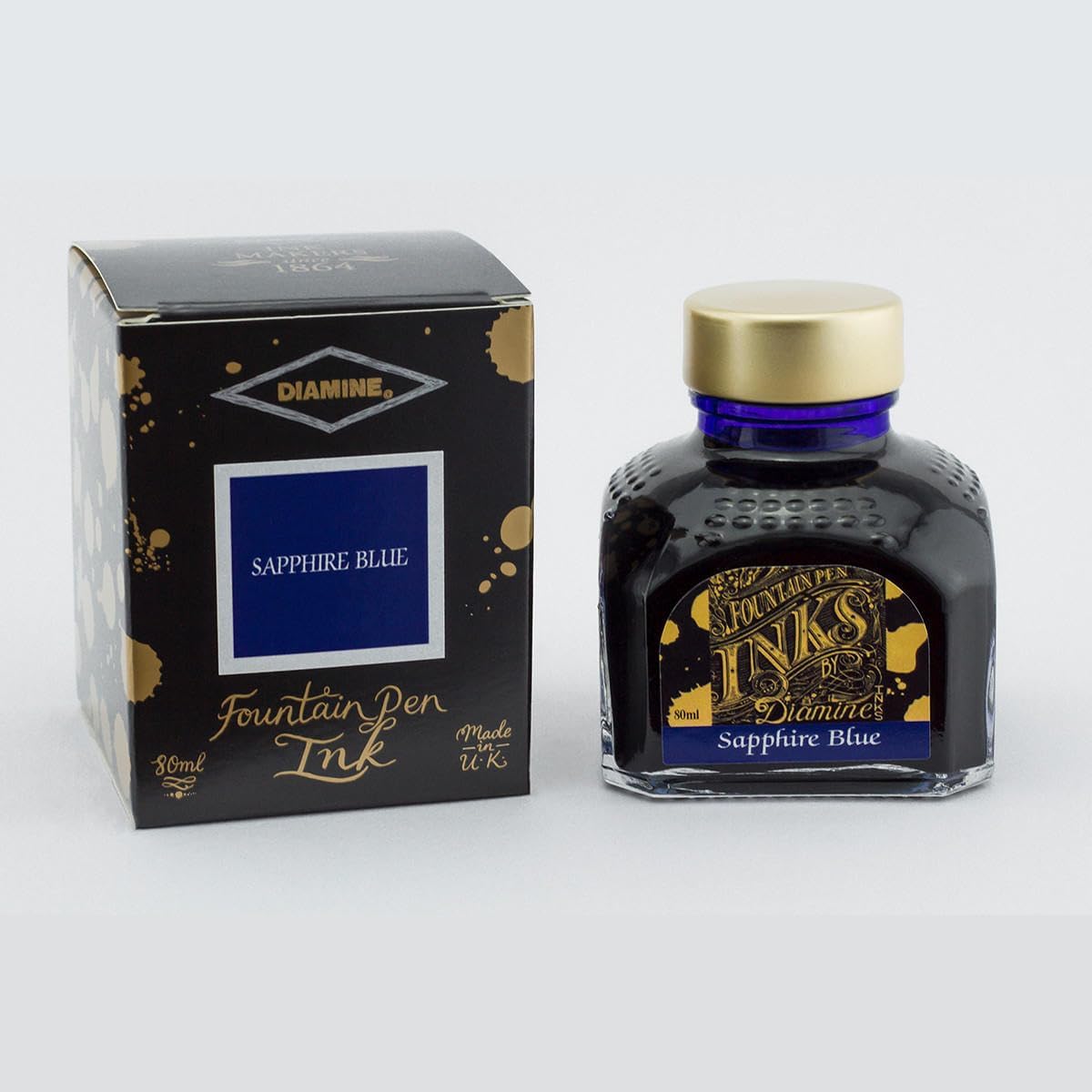 Diamine 80 ml Bottle Fountain Pen Ink, Sapphire Blue