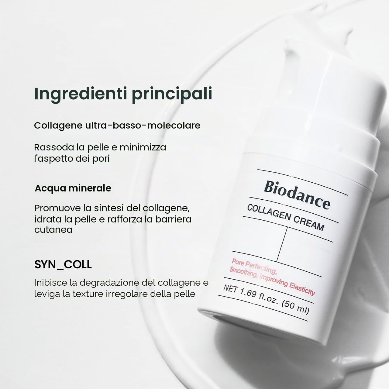 BIODANCE Crema al collagene per ispessimento dei pori, crema coreana al collagene e idratante viso rassodante con collagene, M