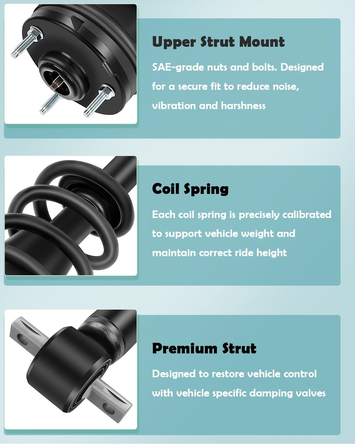 SCITOO Front and Rear Shock Absorber Assembly Fit for 2007-2013 for Chevrolet Silverado 1500, 2007-2013 for GMC Sierra 1500, Complete Shock and Strut Assembly Kit Fit for 139105 911533 4PCS
