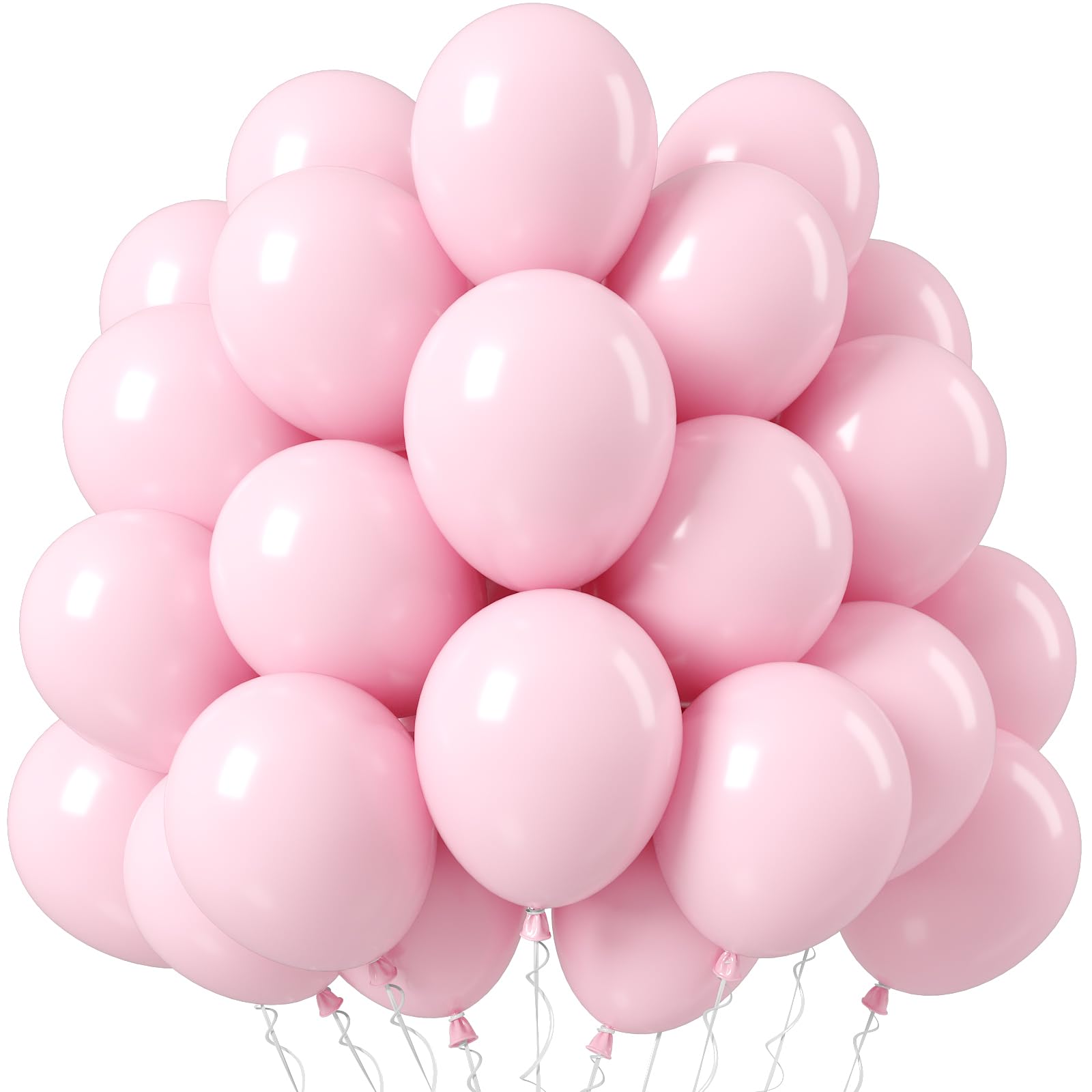 Jobkoo Pink Balloons, 12 Inch Pastel Baby Light Pale Pink Latex Balloon