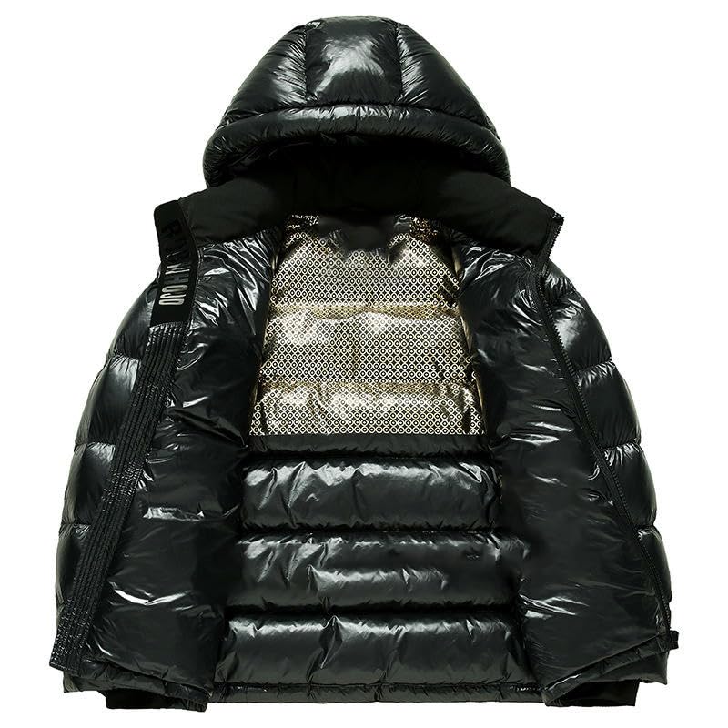 Chaqueta de invierno con capucha para hombre con forro grueso 2