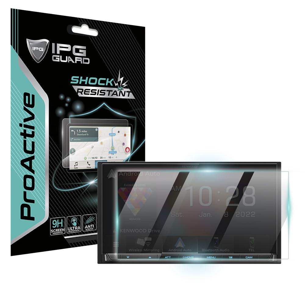 Ipg Proactive DMX9708S - Pellicola Protettiva Per Schermo Digitale Touchscreen Per Kenwood DMX9708S - DDX9707S Da 6,95", Durezza 9H, In Vetro Liscio Al Tatto, Ultra Reattivo, Ad Alta Chiarezza,-image