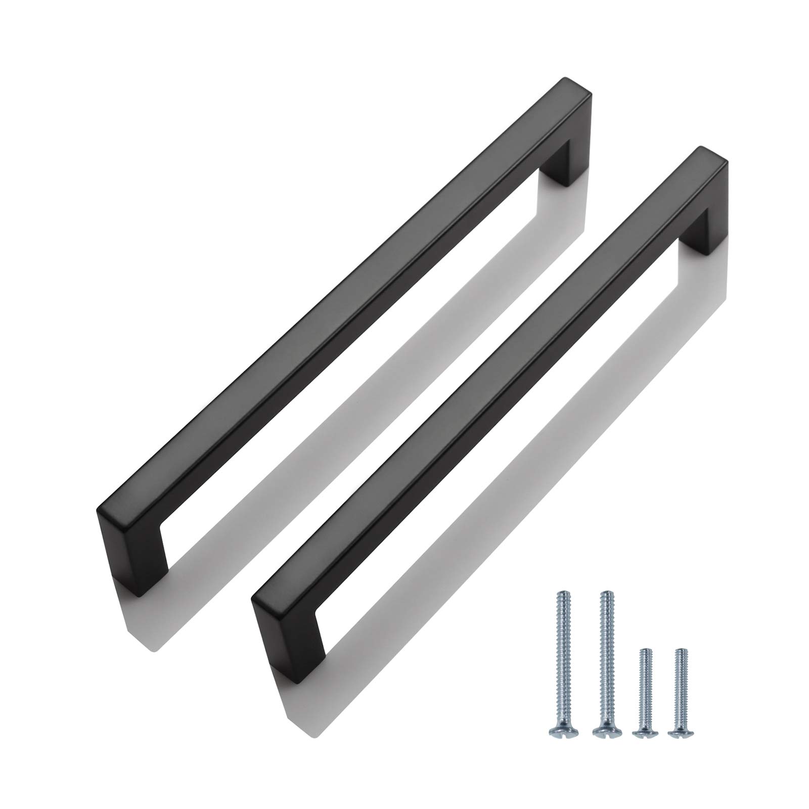 10 Pack 192mm Kitchen Cabinet Handles Stainless Steel T Bar Pulls Black Cupboard Door Pulls