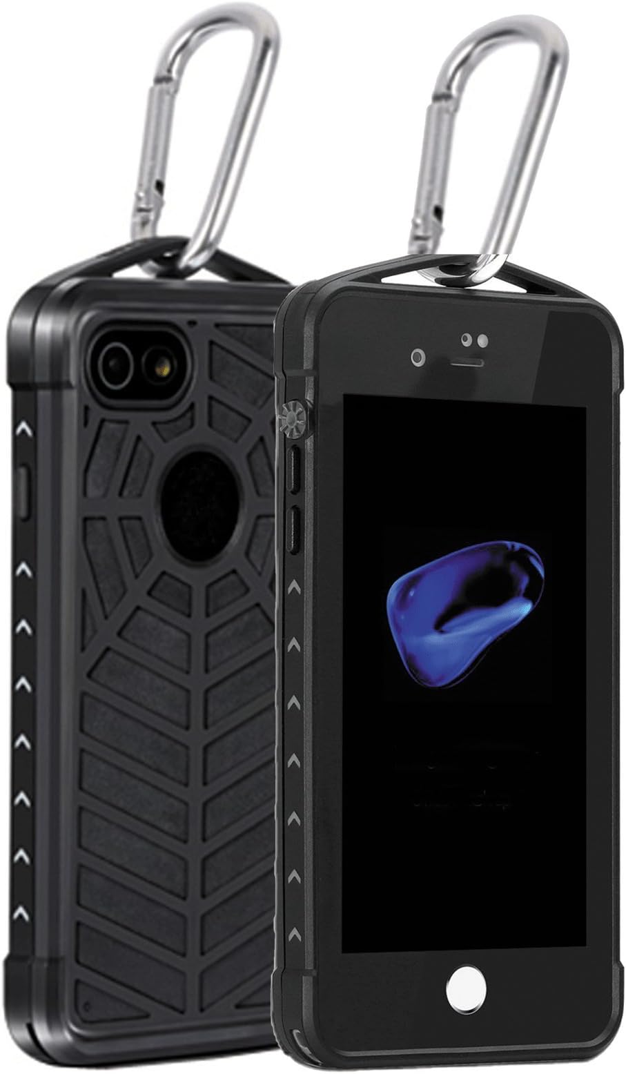 Sunwukin Spider Cases for iPhone 7 Waterproof Case, IP68 10 ft Depth Under Water Proof Shockproof Snowproof Dirtpoof DustProof Durable Full Sealed Protective Cover for iPhone 7 4.7 inch - Black
