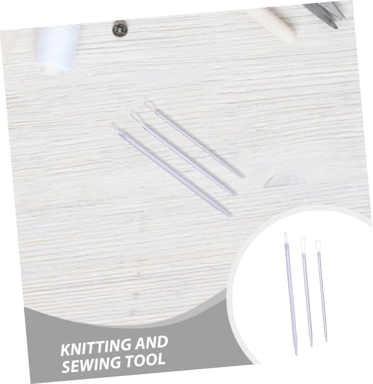 FELTECHELECTR 12pcs Wool Sewing Needle Threader Set with Plastic Weaving Needles for Hand Knitting and Embroidery Craft Tools Suitable for Yarn Threading and Stitching