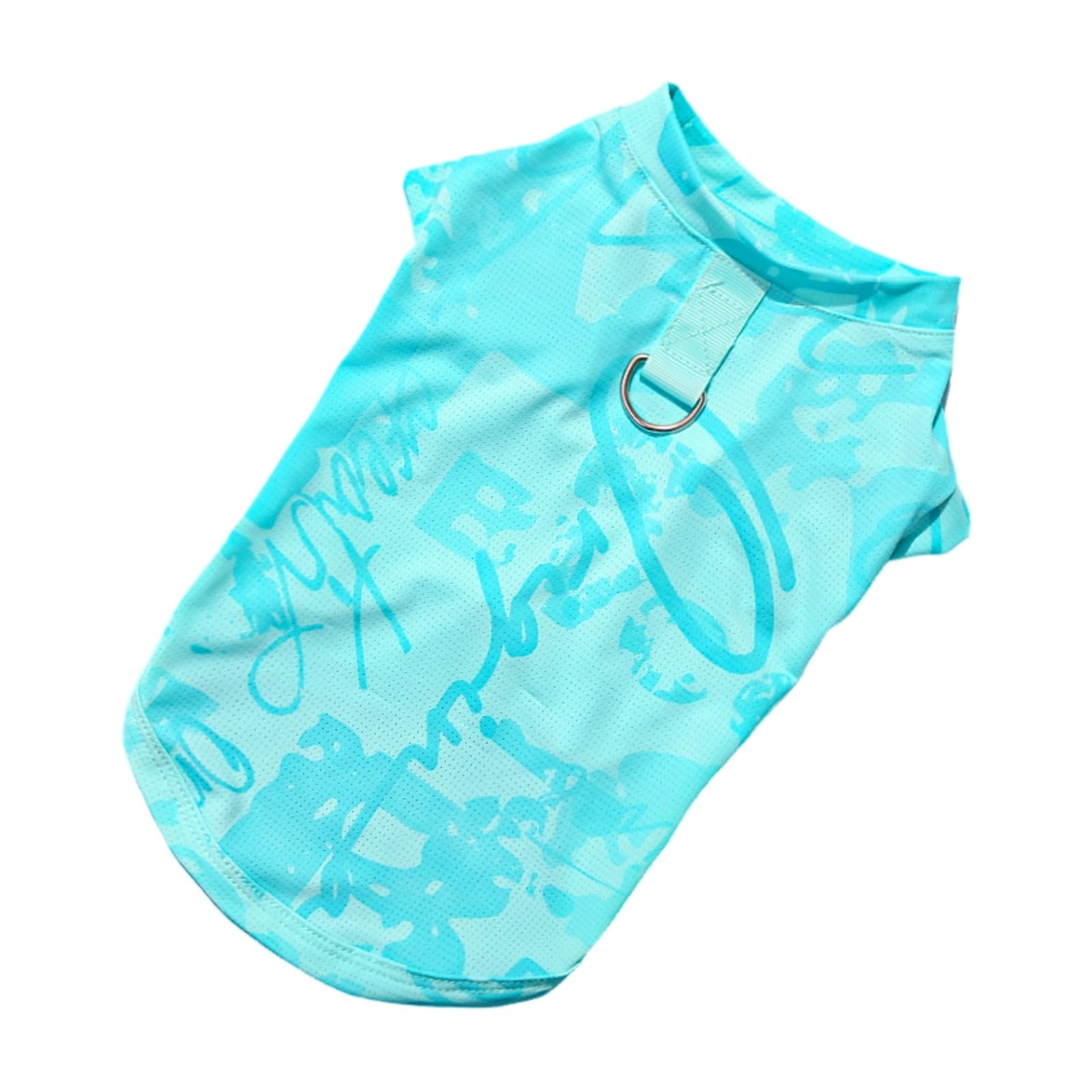 Hearda Dog Cooling Vest, Breathable Dog Cooling Coat, Heat Relief Lightweight, Summer Sun Protection Jacket for Puppy Small Medium Pet & Cats Walking Hiking Outdoor (Green graffiti,M)