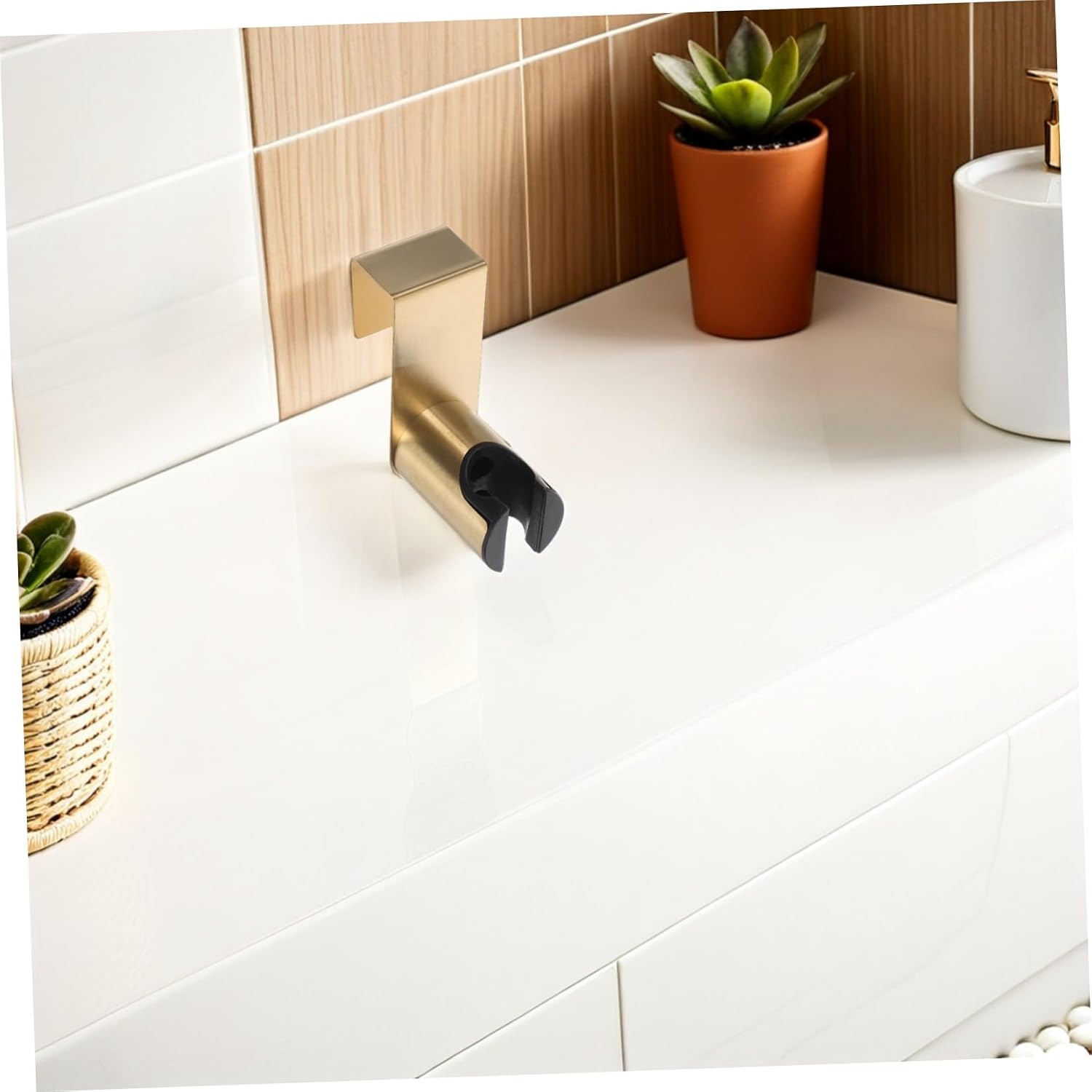 MAGICLULU Wall Mounted Stainless Steel Bidet Attachment Holder with Enhanced Hygiene Efficiency and Secure Mounting Stability for Bathroom Cleaning and Public Bathrooms, Golden Finish
