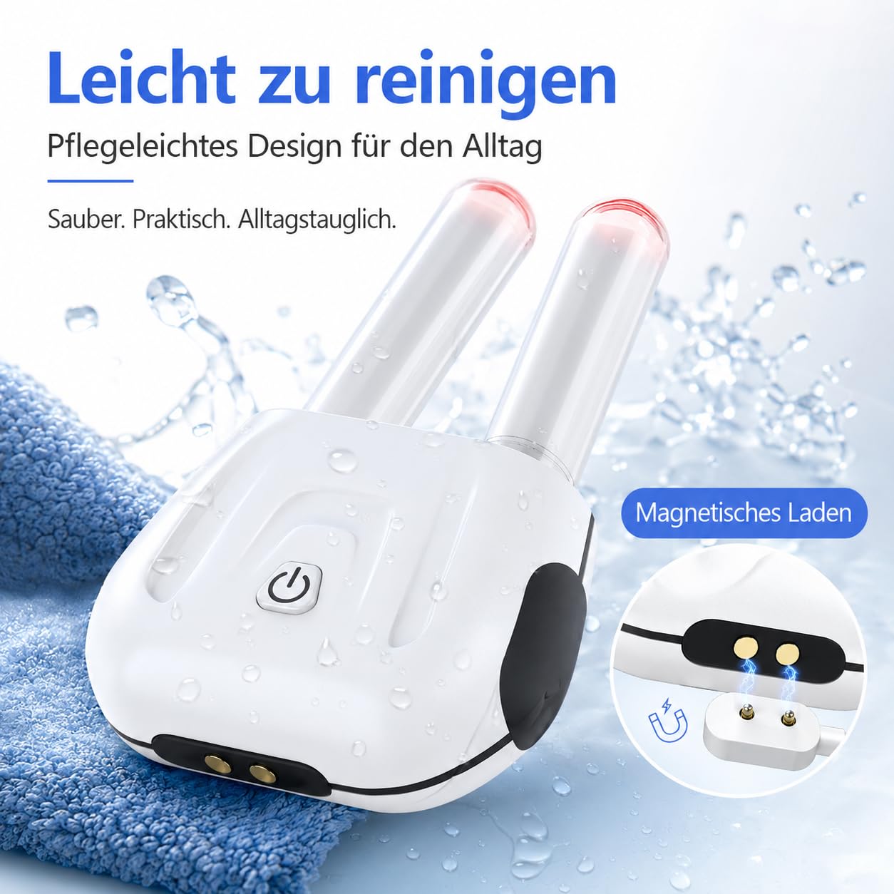 Rotlicht-Nasentherapiegerät 630 nm,Rhinitis-Therapiegerät für allergische Rhinitis, Nasenverstopfung & Niesen, 5-Minuten-Zyklus, kabellos mit Blaulicht-Reinigungssystem