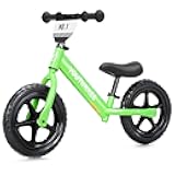 12 Inch Toddler Balance Bike for 1-3 Year Olds, No-Pedal Bike with Tool-Free Adjustable Seat, Quick Assembly, Gift for 1-3 Year Old Boys & Girls with Customizable Plate