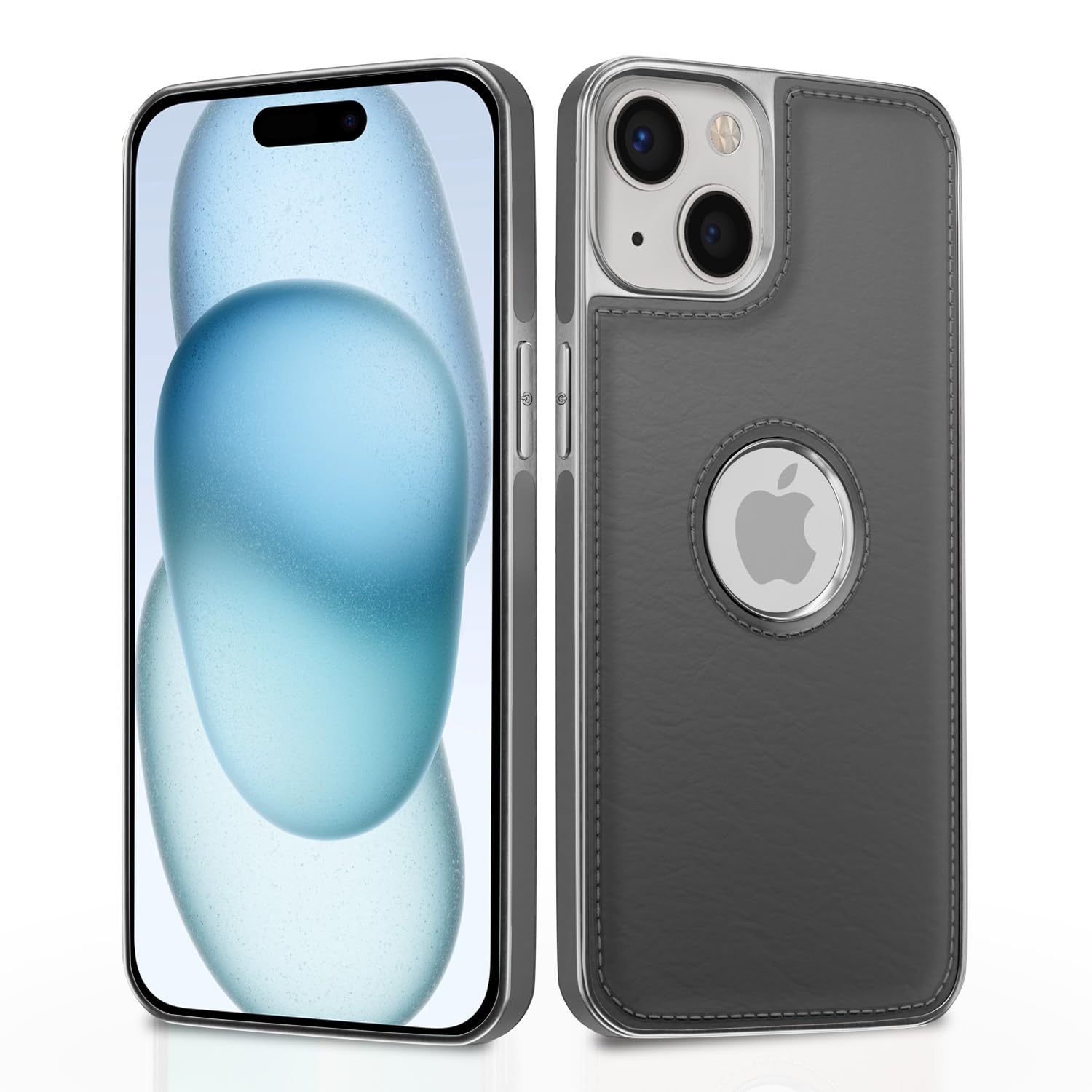 Pikkme Chrome Leather Back Cover | Flexible Pu Leather | Full Camera Protection | Silver Electroplated Chrome | Bumper Case for iPhone 15 (Chrome Gray) (B0CL57LWYK) Amazon Price History, Amazon Price Tracker