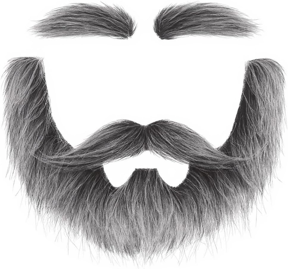 DIY Self Adhesive Fake Mustache Set Fake Beard Material Novelty Mustaches for Costume and Halloween Festival Party
