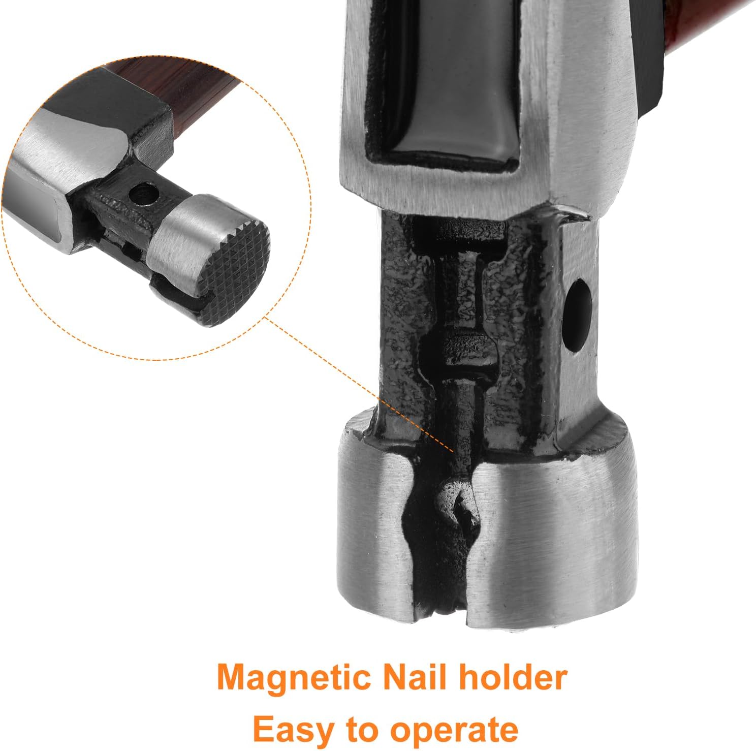 HARFINGTON Claw Hammer 25oz Anti-Vibration Grip & High Carbon Steel Round Magnetic Head with Magnetism for Repairing, Woodworking and DIY