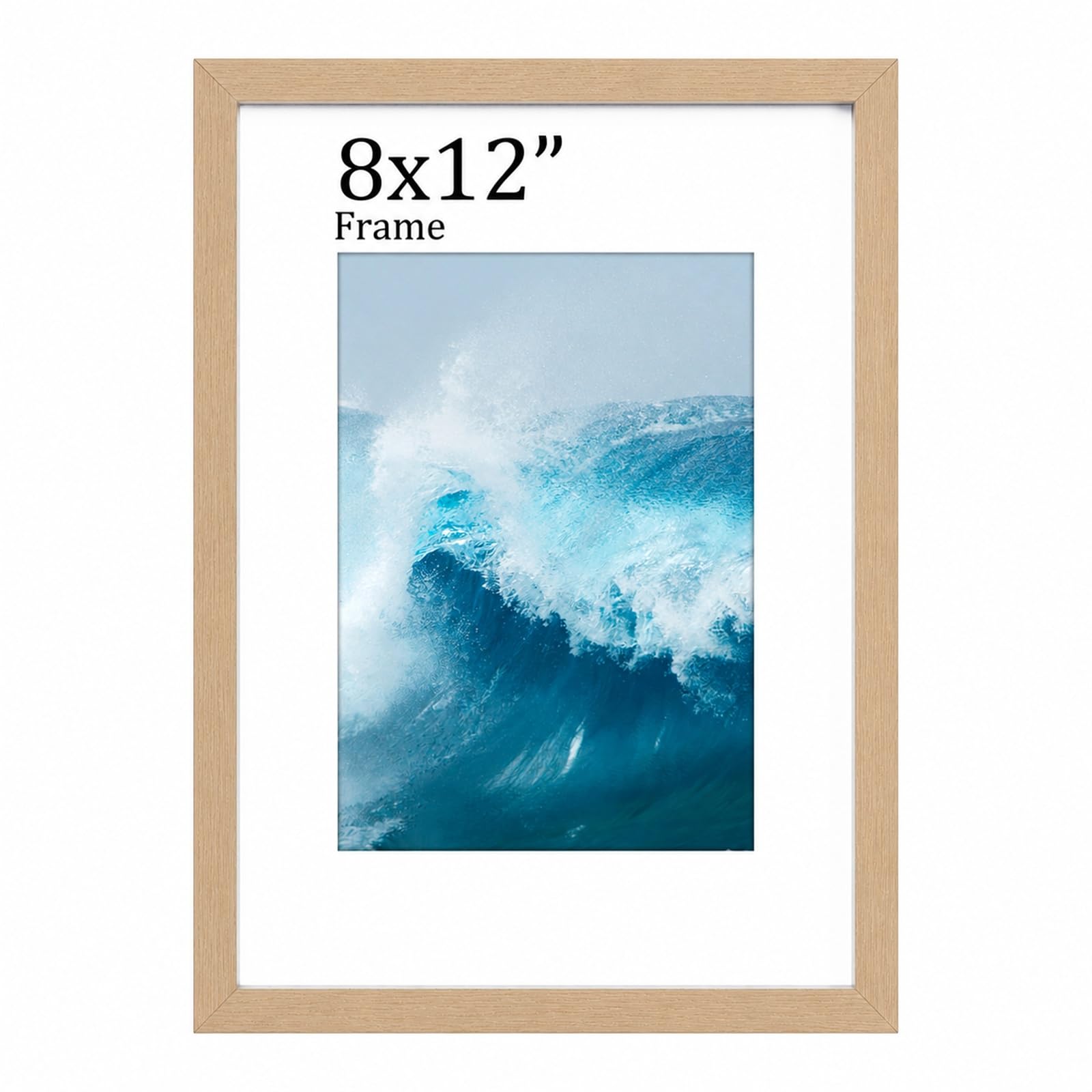 8x12 Picture Frame, Wooden 8x12 Photo Frames, with 7.6x5.6 inch Mount